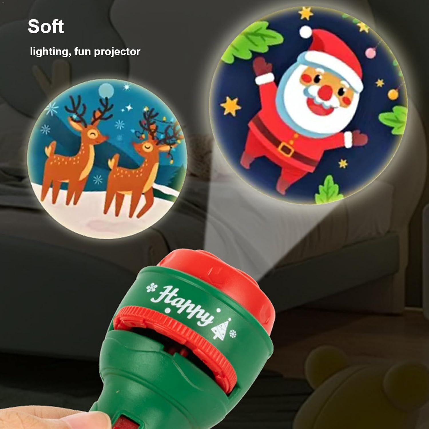 Christmas Flashlight Projector for Kids - 24 Patterns Image Projection Christmas Light,Outdoor Projection Toys, Educational Holiday Decorative Projector for Boys, Girls - Red image number 7