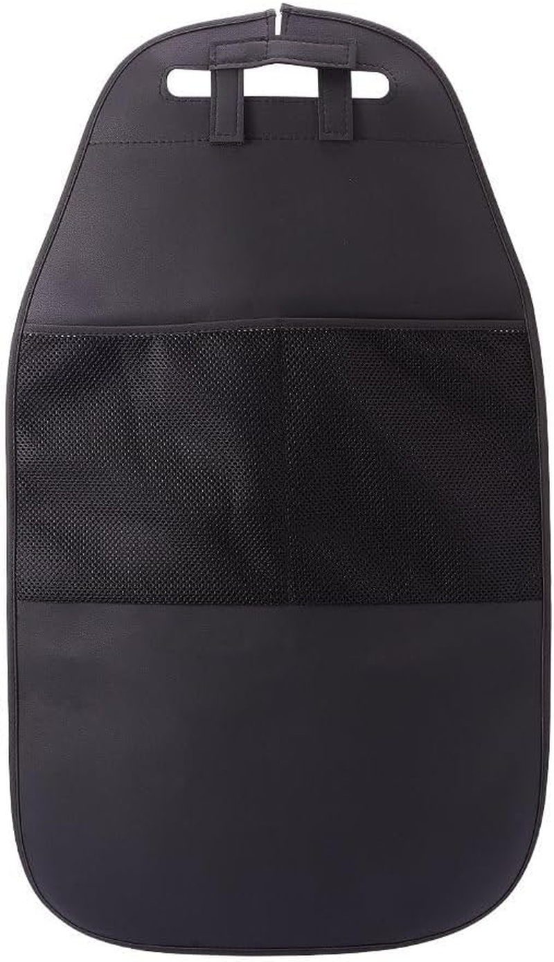 HCMAX 2 Pack Kick Mat Car Seat Back Protector Waterproof Easy to Clean Multifunctional Organizer Storage Bag Travel Accessory PU Leather Black image number 4