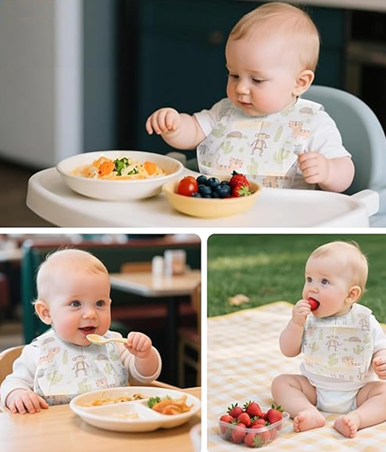 Baby Disposable Bibs-Individually Packaged, 50PCS Disposable Bibs for Toddlers,Baby Bibs for Eating,Convenient Travel Friendly image number 4