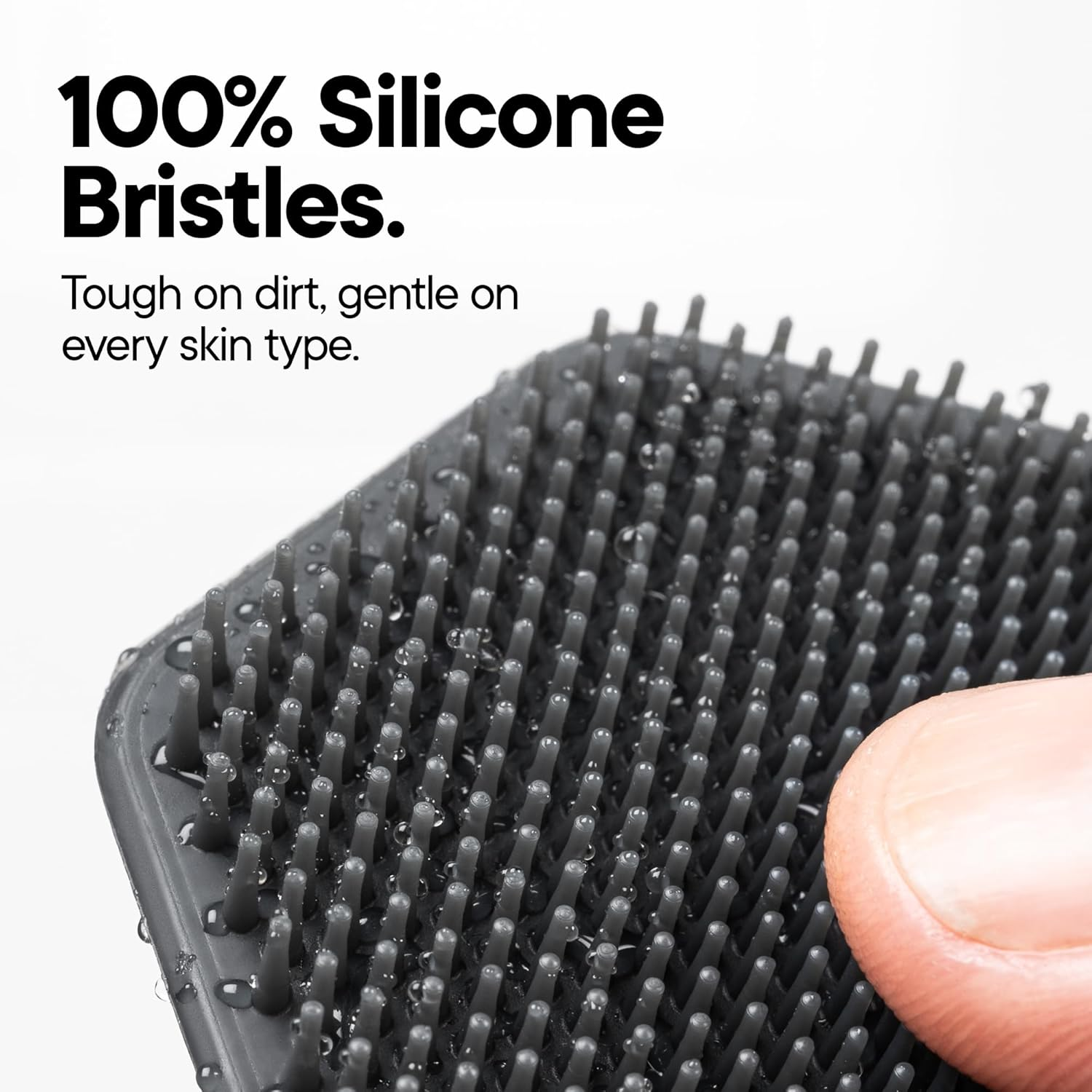 TOOLETRIES Silicone Face Scrubber - Gentle Exfoliator Pad & Massager - Removes Dead & Dry Skin Invigorating Addition to Grooming Routine - Soft-Touch Shower & Bathroom Accessory - Charcoal image number 4