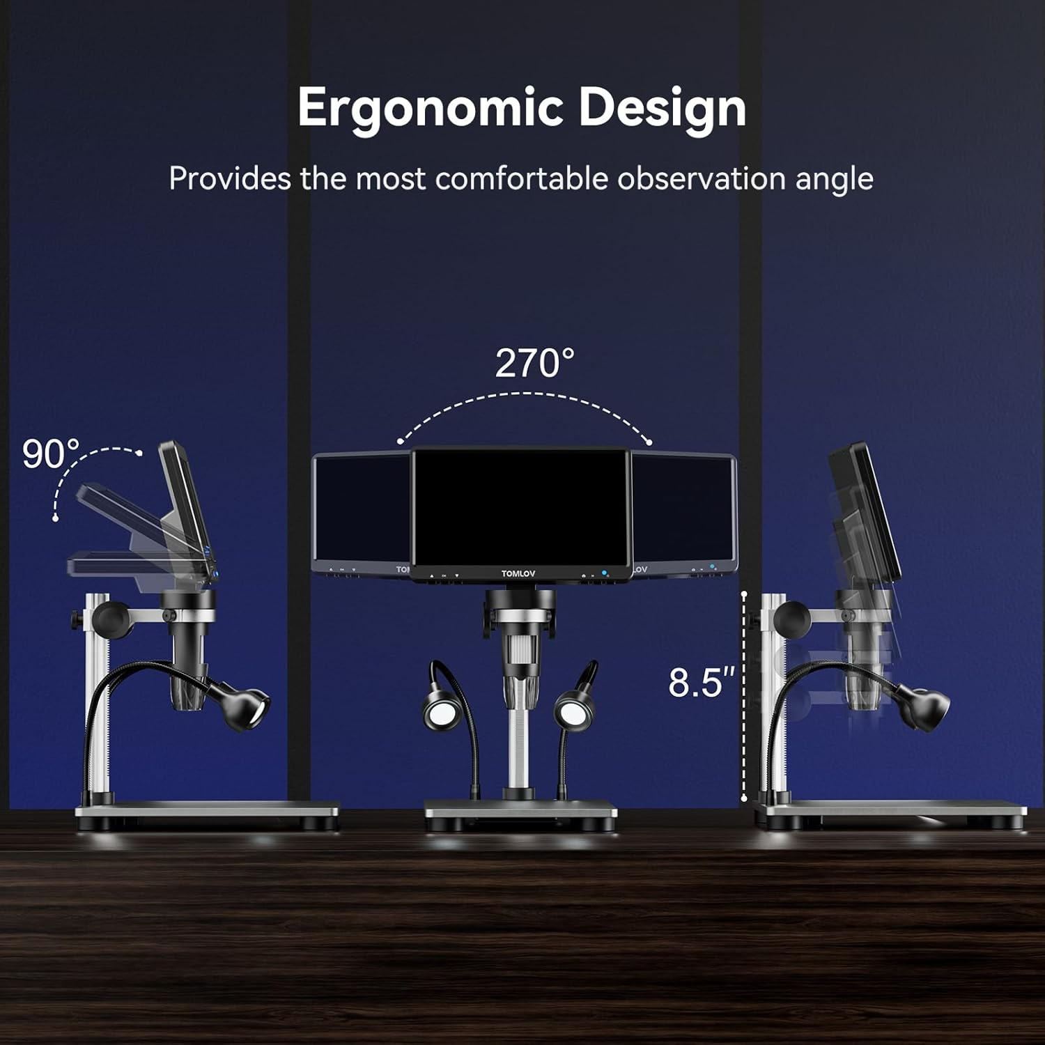 TOMLOV DM9 7" Digital Microscope: 1080P 1200X Coin Microscope Magnifier, 12MP Ultra-Precise Focusing LCD Soldering Microscopes for Adults, PC View, 32GB