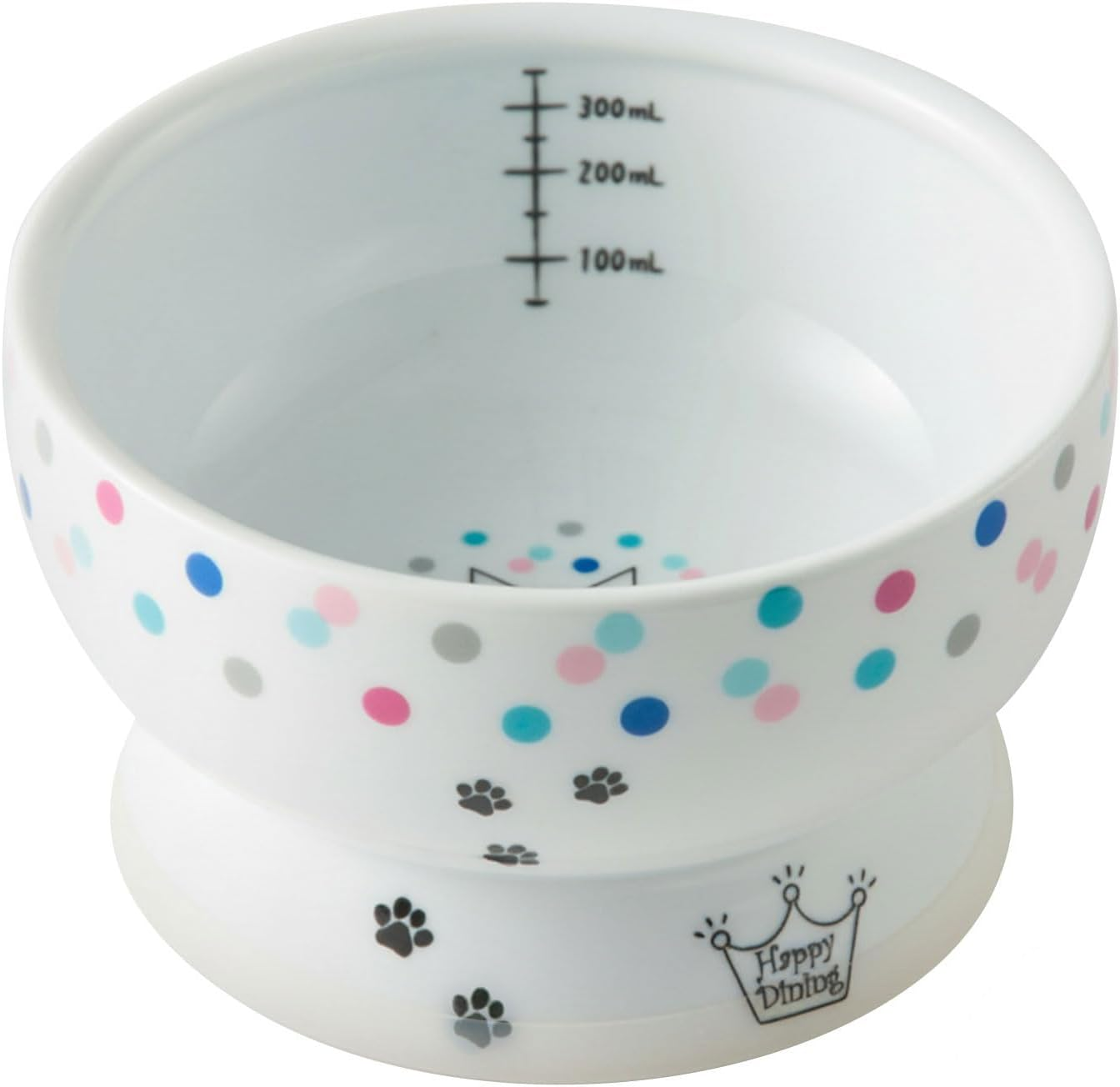 Necoichi Elevated Ceramic Cat Bowls - Raised Food and Water Dishes for Indoor Cats, Kittens, Small Pets - Whisker Friendly, Anti-Spill, 4.1" Fuji Style