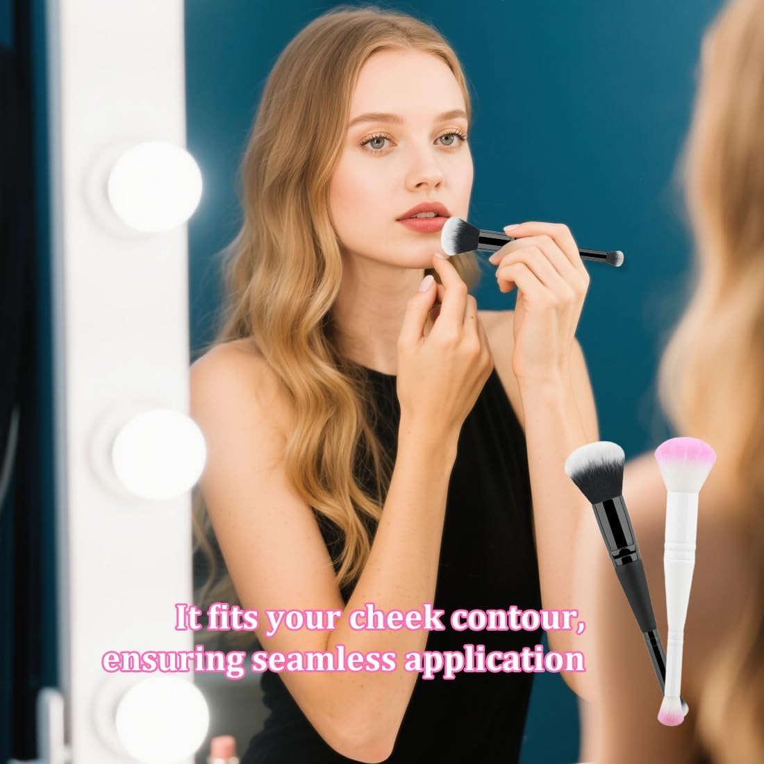 Stain & Tint Blending Brush, Liquid Blush Brush for Effortless Blending and a Flawless Finish, Set and Application of Liquid, Creams and Powder Cosmetics, Pack of 2 image number 4