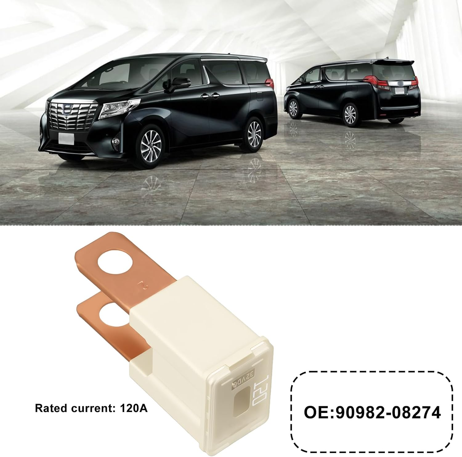 Car Alternator Fuse 90982-08274 120A Compatible with Toyota Compatible with Toyota Alphard 3 Generation image number 5