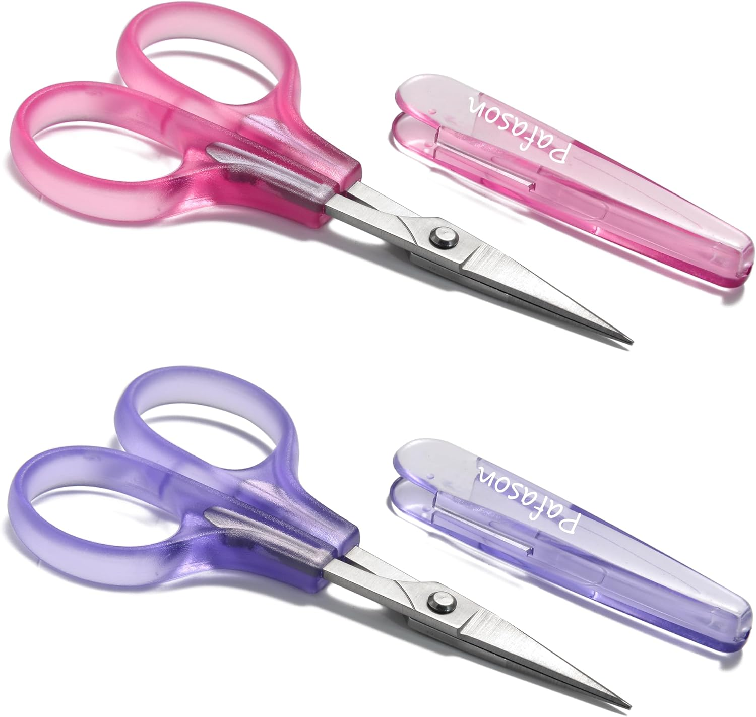 PAFASON Mini Precise Craft Scissor Set 2 PC Straight for Scrapbooking Quilting DIY Sewing Knitting Embroidery Cross Stitch Crochet Thread Yarn Paper Detail Fabric Cutting Stainless Steel, Safety Case