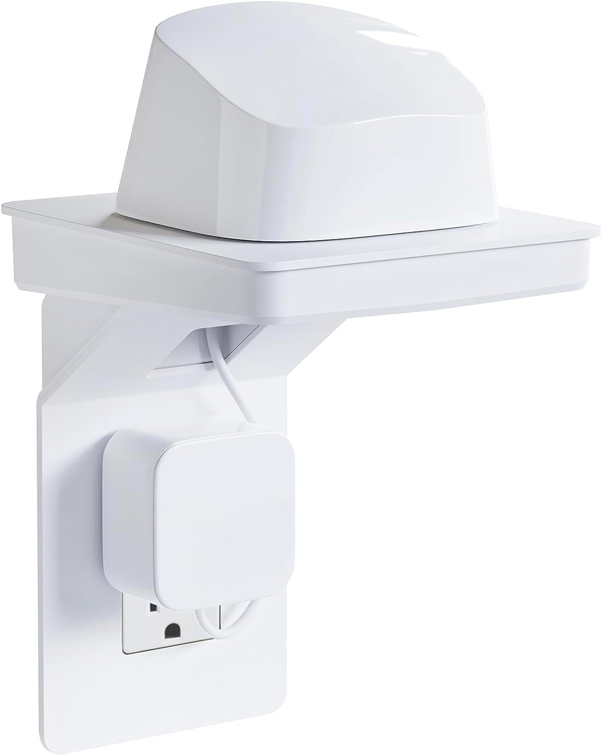 ECHOGEAR Outlet Shelf for Decora/Gfci Outlets - Next-Gen Design with Built-In Cord Storage & Room for Bulky Plugs - Quick Install with Included Hardware image number 6