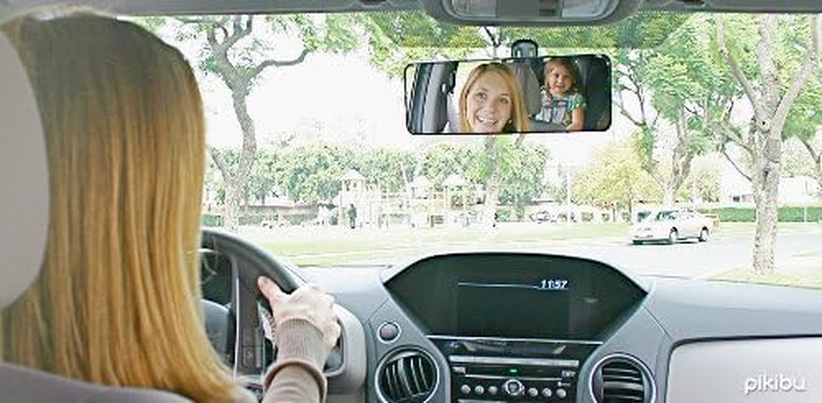 Family Car Mirror by &reg; - a Better Way to See Your Kids. View ALL Your Children and Your Blind Spots - 180-Degree View - High Definition Clarity image number 1