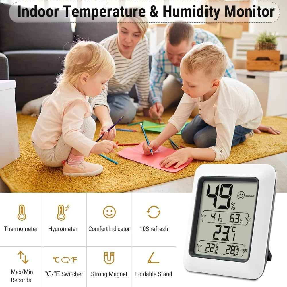 Digital Indoor Room Thermometer Hygrometer Temperature Humidity Monitor Weather Station for Home image number 2