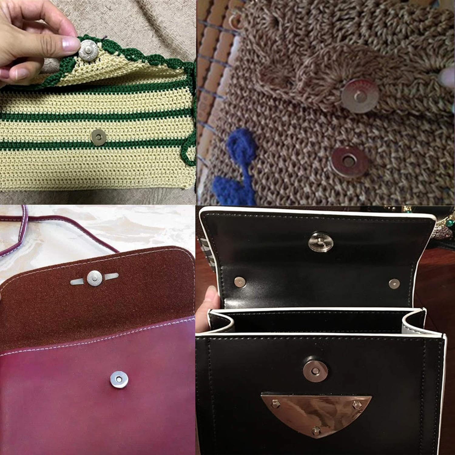 MYUBWTF 20 Set Magnetic Button Clasp Snaps, 3/4&ldquo; Purse Magnetic Bag Fastener Clasp, Magnetic Button Replacement Kit for Sewing, Craft, Purses, Bags, Clothes, Leather (Antique Brass) image number 2