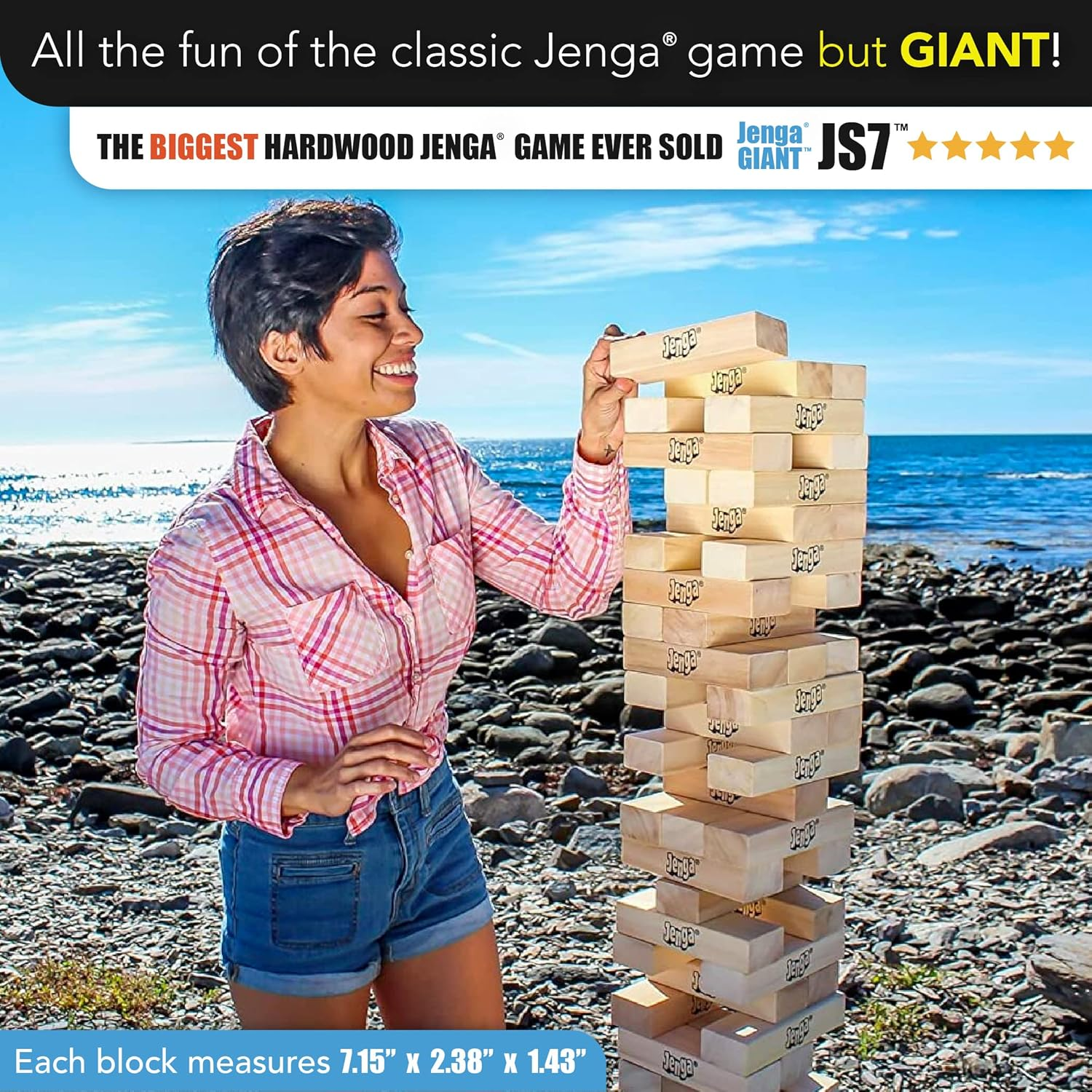 Jenga Giant - Stacks to over 5 Feet - Officially Licensed - JS7 image number 6