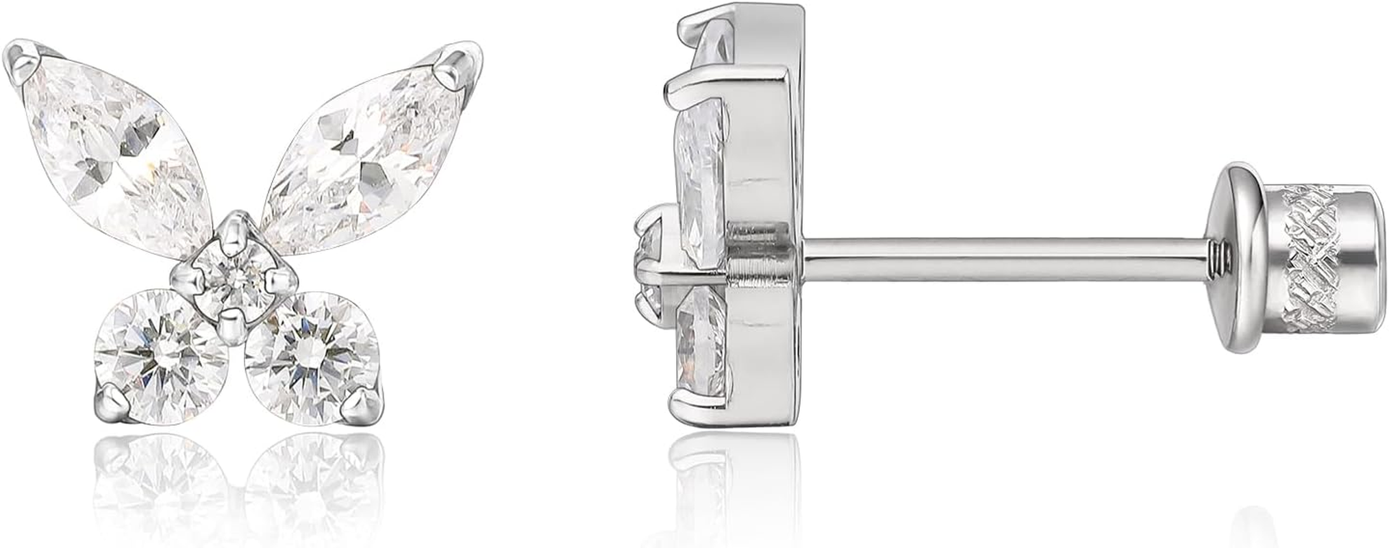 Limerencia Hypoallergenic G23 Implant Grade Titanium Screw Back Earrings Tragus 20G Helix F136 Piercing Post for Girls' Sensitive Ears Cartilage