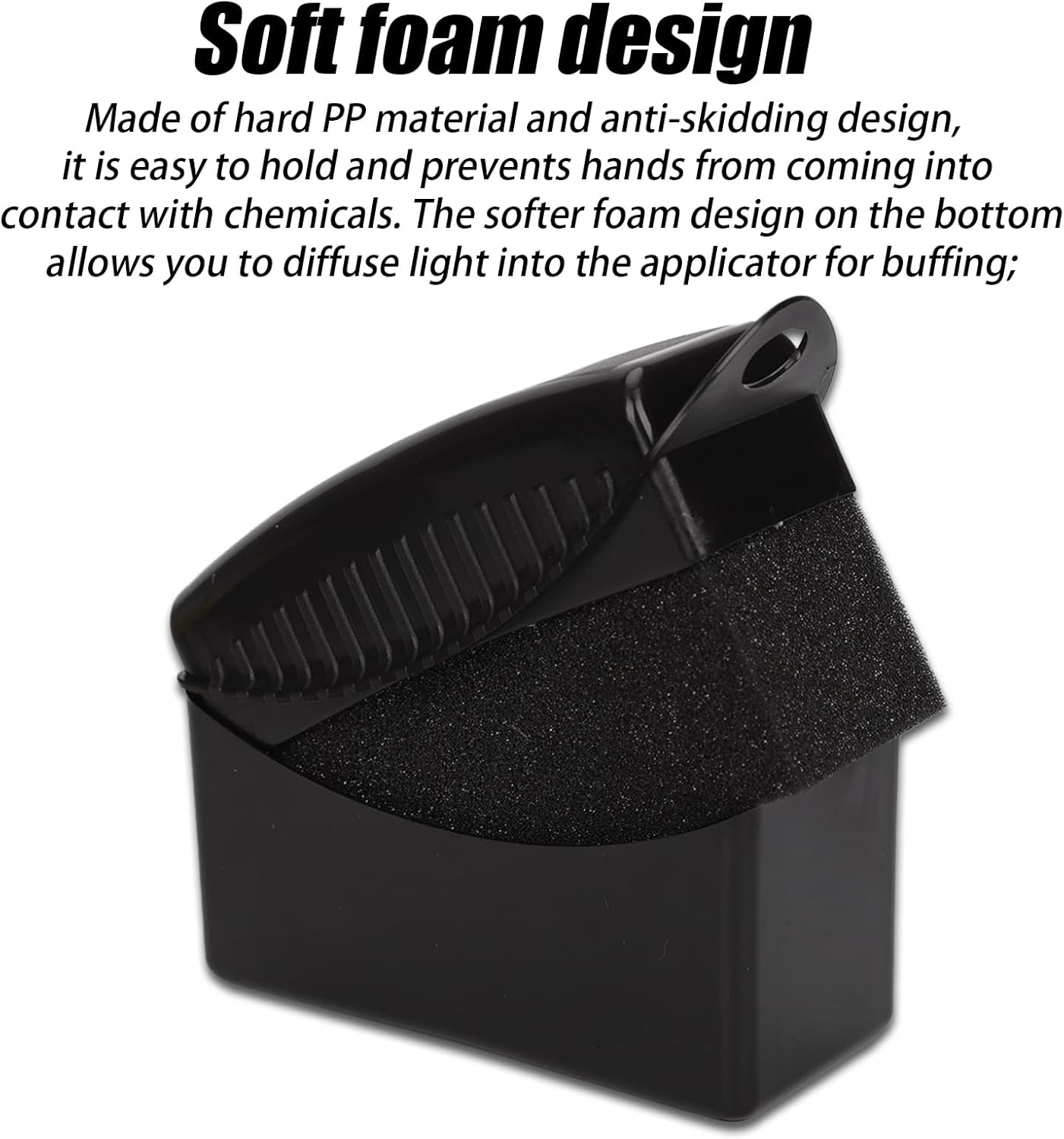 2Pcs Tire Shine Applicator, Reusable Tire Dressing Applicator Pad with Ergonomic Rectangular Box Auto Detailing Wheel Cleaner Tire Sponge Brush for Car Cleaning Supplies(Black) - Black image number 2