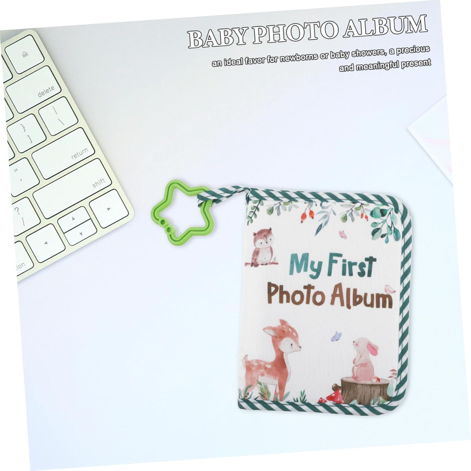 Toyvian Soft Cloth Photo Album Adorable Cartoon Elk Design Multipage Scrapbook for Newborns Safe Durable Keepsake for Showers for First image number 4