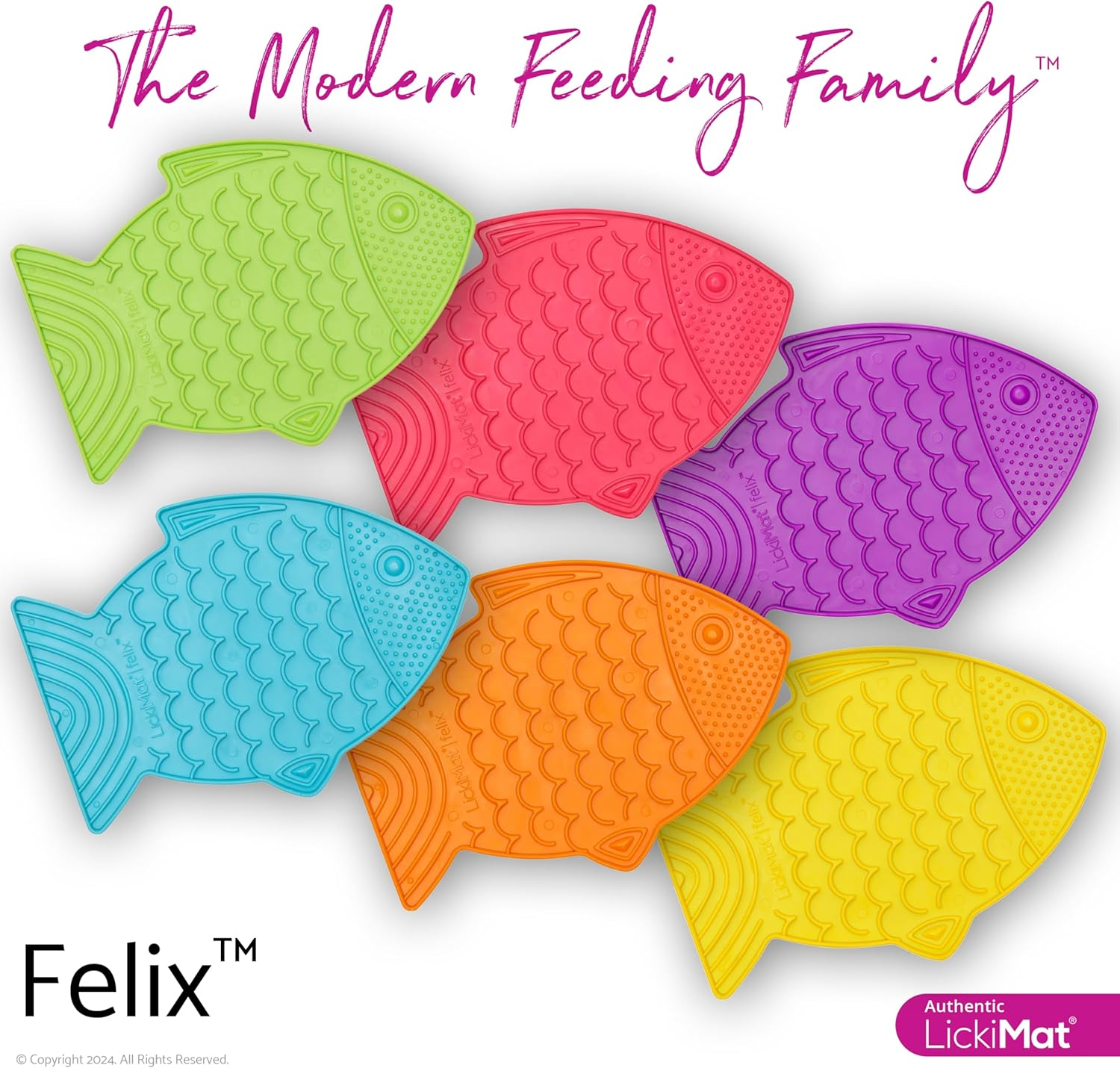 Lickimat Casper & Felix, Fish-Shaped Cat Slow Feeders for Feline Boredom and Anxiety Reduction; Perfect for Food, Treats and Anxiety Reduction. (Green Turquoise) image number 2