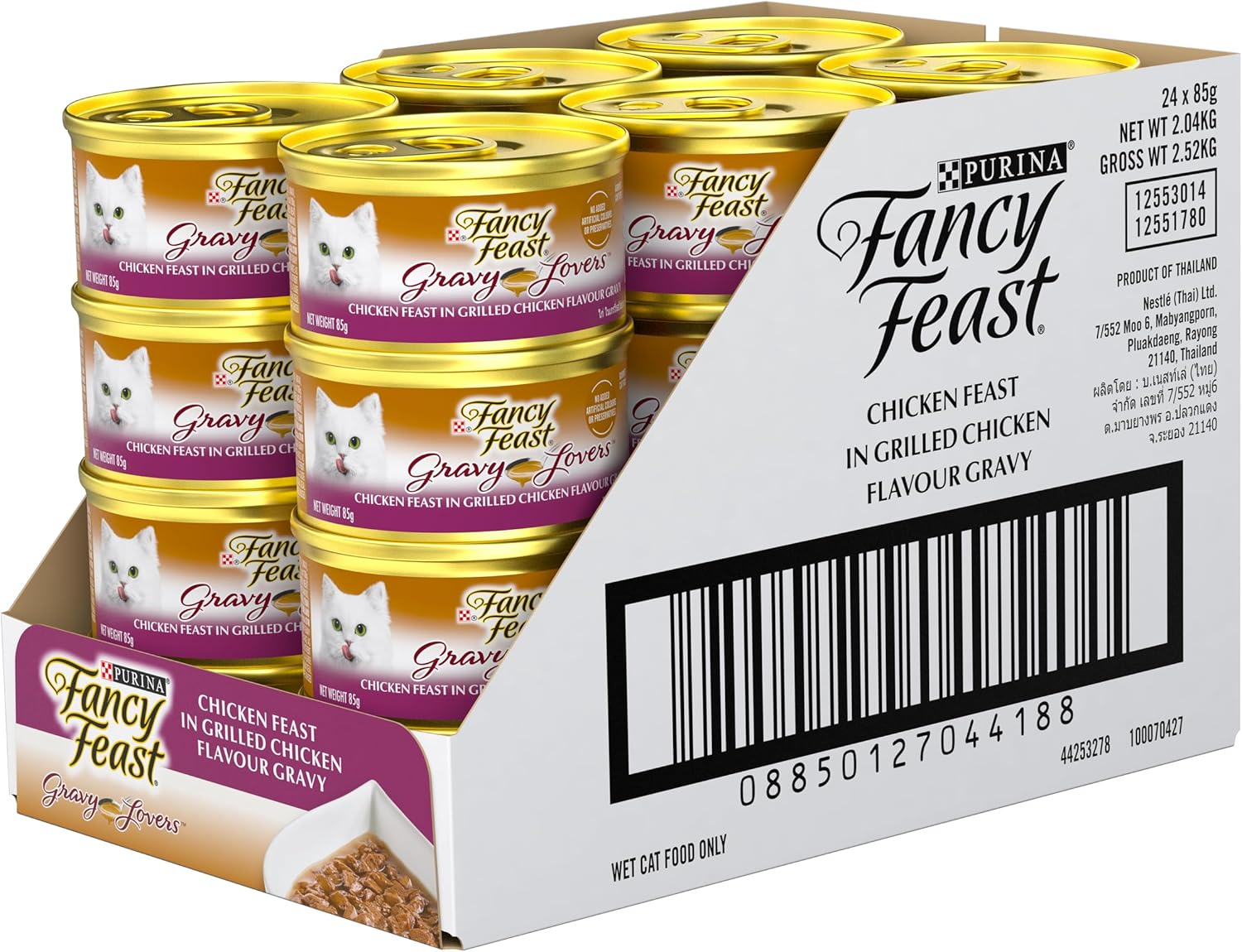 Fancyfeast Gravy Lovers Adult Wet Cat Food Grilled Chicken in Gravy 24X85G image number 1