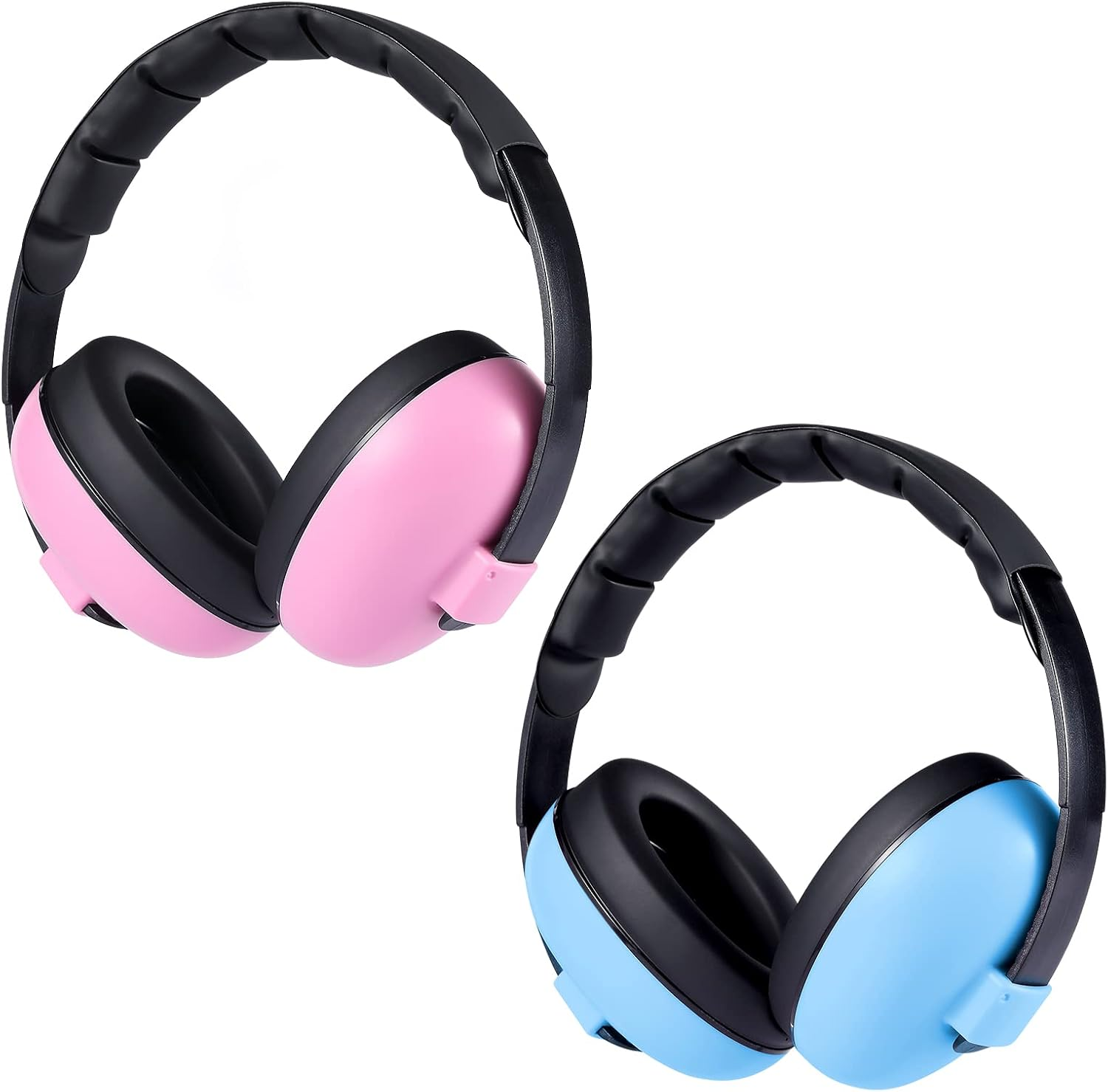 2 Packs Baby Noise Canceling Headphones, Baby Ear Protection Earmuffs Infant Hearing Protection Ear Muffs for Babies, Infants, Toddlers and Newborns Age 0-2+ Years (Blue & Pink) image number 1