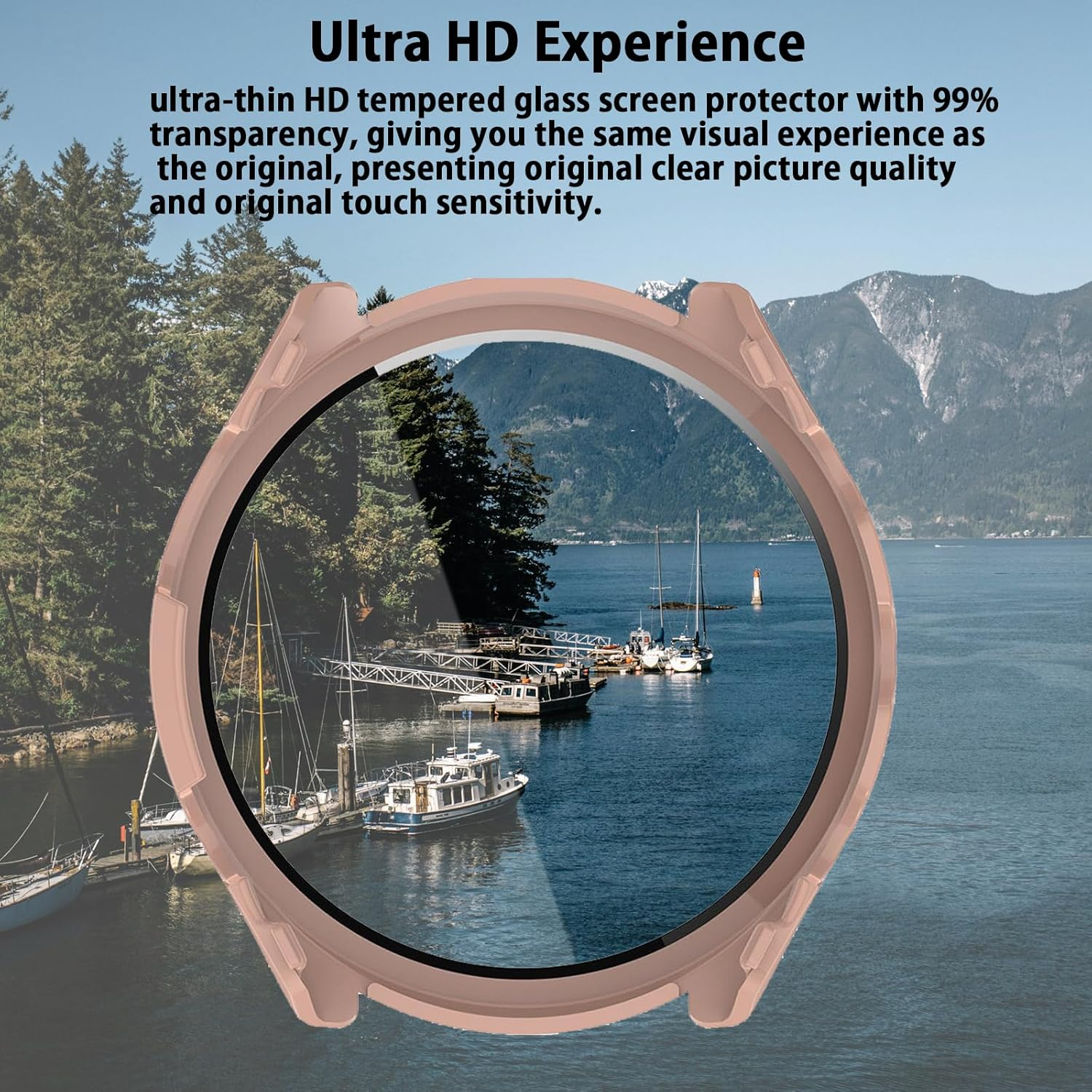 KANOYO Case Compatible with Garmin Forerunner 965 Protective Case, Integrated PC + Glass Material, Ultra Thin HD Tempered Glass Glass, Scratch-Resistant, Full Protection Case (Blue) - Deep Green image number 3