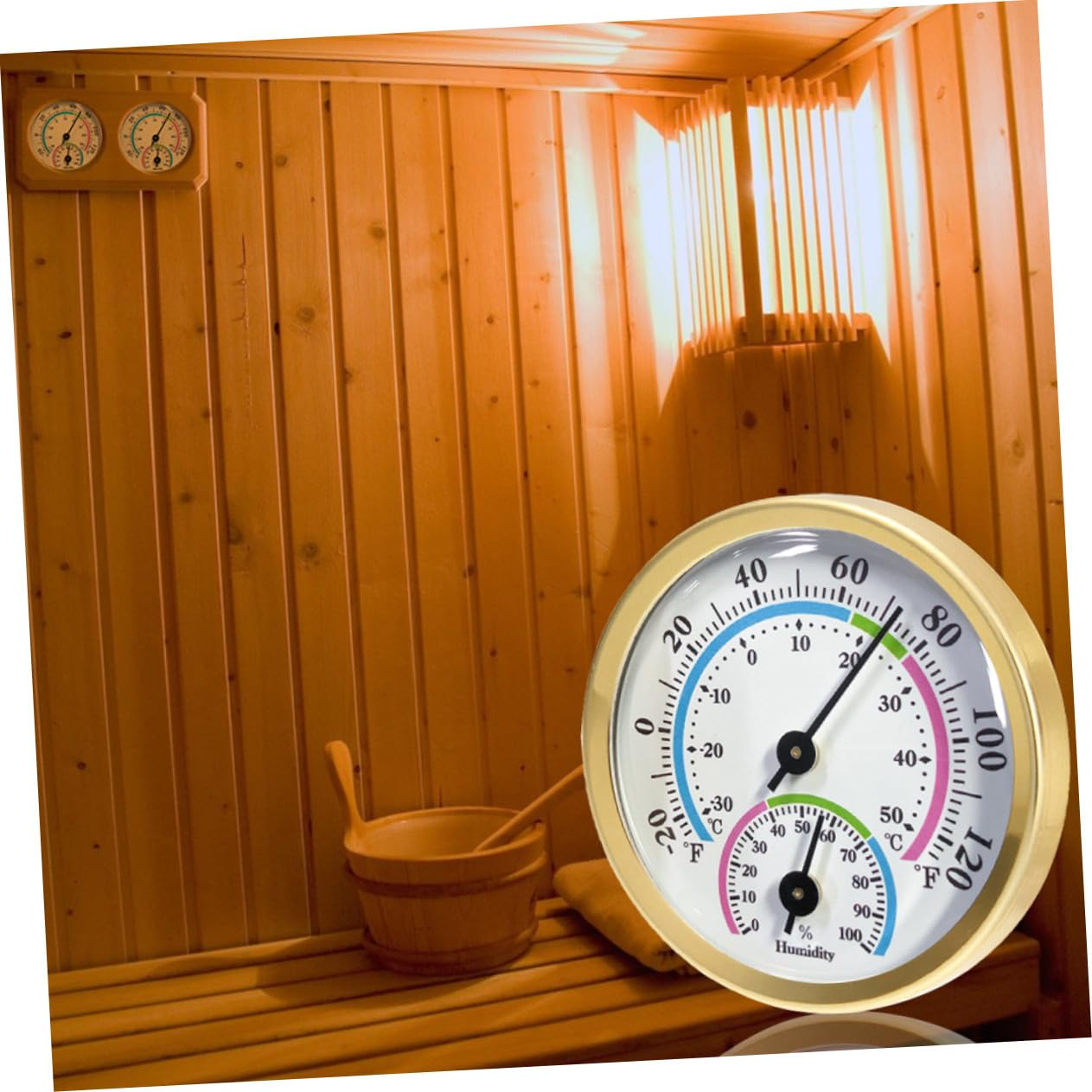 DOITOOL Indoor Outdoor Thermometer Hygrometer Mini Wall-Mounted Temperature Humidity Gauge for Home Office Garden Sauna
