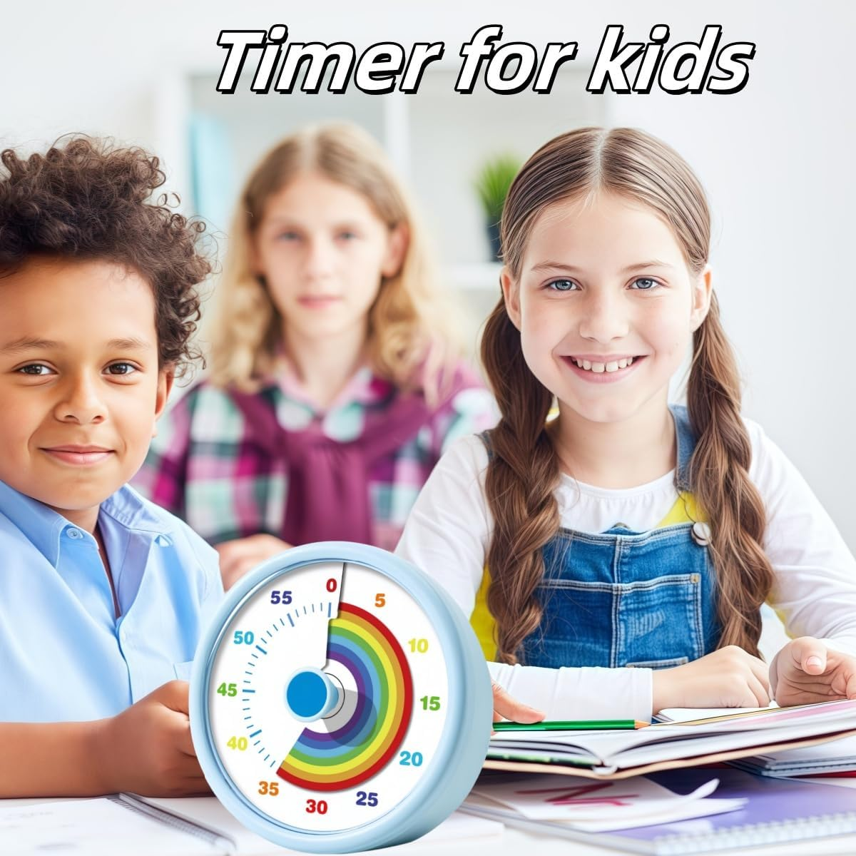 Visual Timer for Kids, 60 Minute Time Timer Kids Timer for Classroom Home Office, Countdown Timer for Cooking Teaching Working Meeting, Pomodoro Timer Kitchen Timer (Blue) image number 1