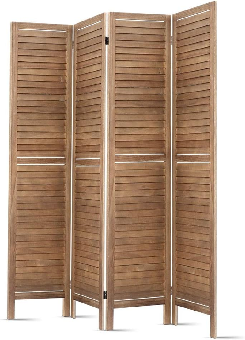 Artiss Room Divider, Folding Wooden Privacy Portable Screen Shelf Dividers Partition Wall Screens Home Pet Child Indoor Balcony Bedroom Furniture, Separator Water-Resistant Brown image number 5