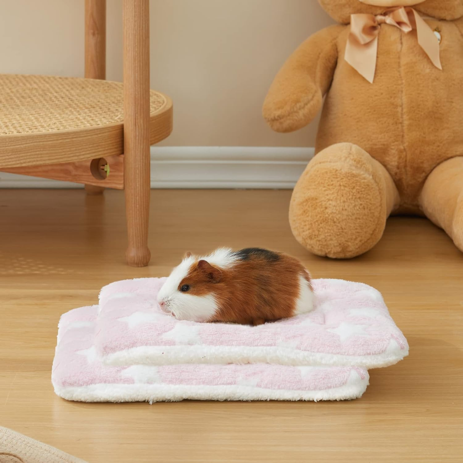 Amakunft 2 Pcs Guinea Pig Bed Mat Washable, Rabbit Winter Bed Pad for Indoor, Warm Small Animal Bed Mattres, Fleece Sleeping Pad for Bunny, Rat, Hedgehog, Sugar Glider, Chinchilla image number 3