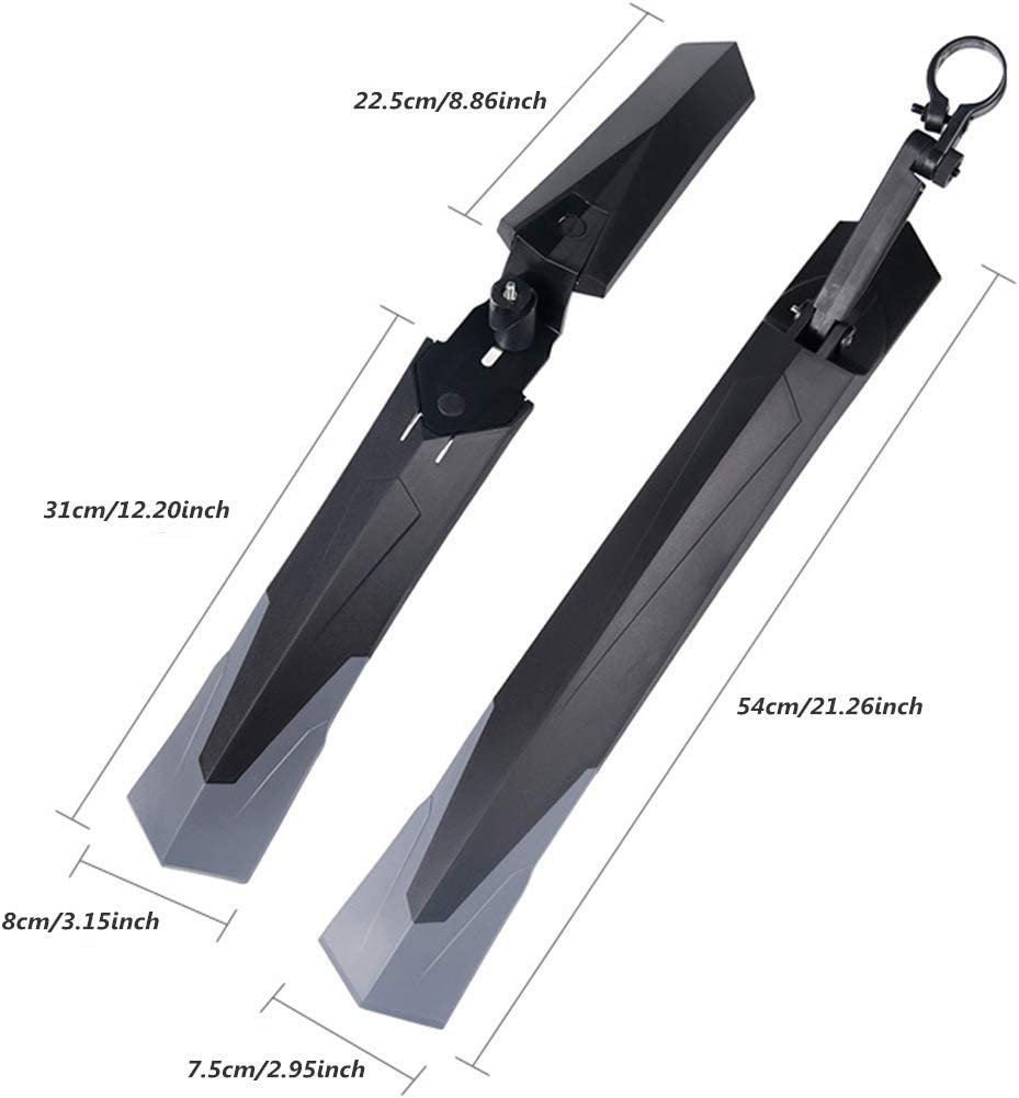 YUNNUO Bike Mudguard,3 Parts-Universal Full Fenders Set, Mountain Bike Front and Rear Mud Guard image number 6