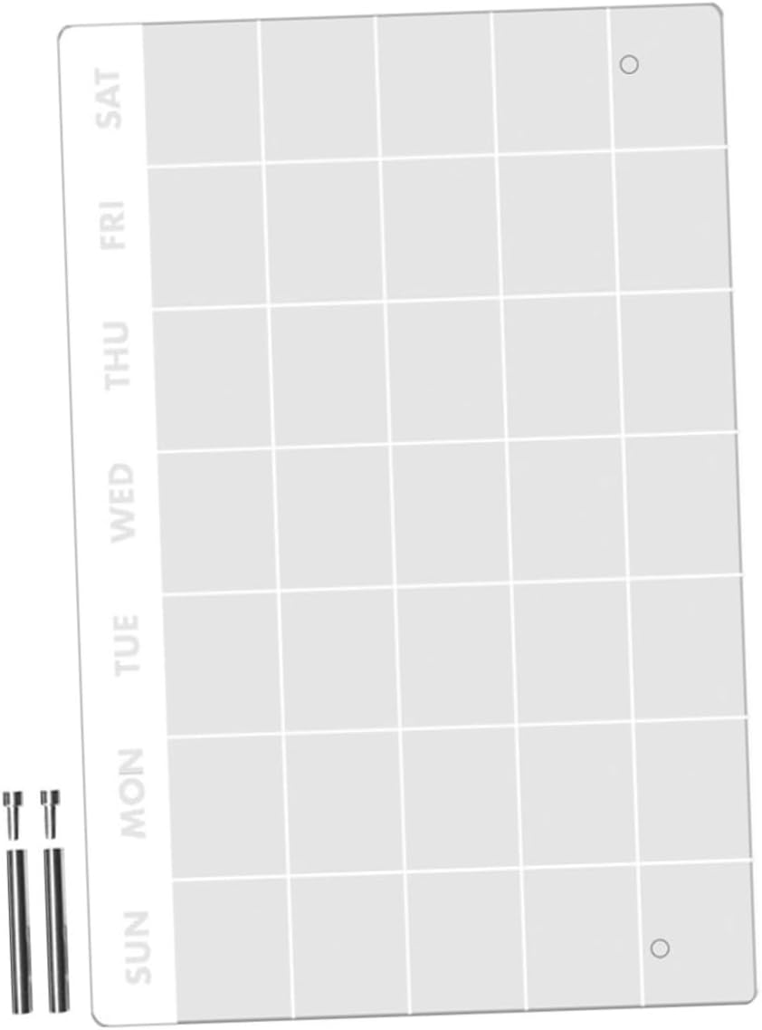 Operitacx 1Set Acrylic Desktop Clear Board Reusable Erasable Memo Board for Weekly Planning Easy to Clean Writing Markers for Office Students and Teachers image number 5