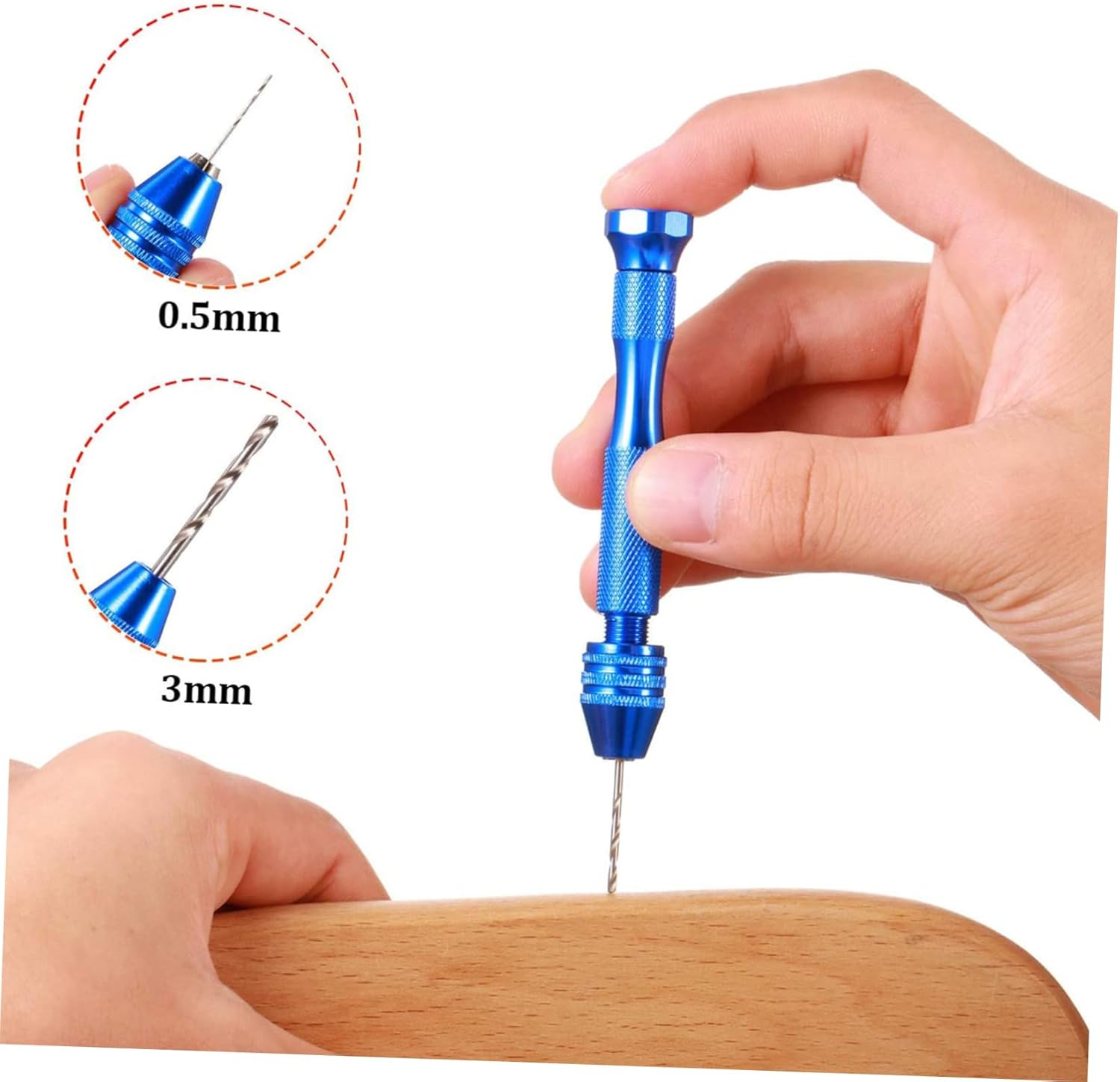 HOMSFOU 76Pcs Hand Drill Set Pin Vice Mini Drill Bits for Woodworking Electronics Assembly Model Making Lightweight and Portable image number 6