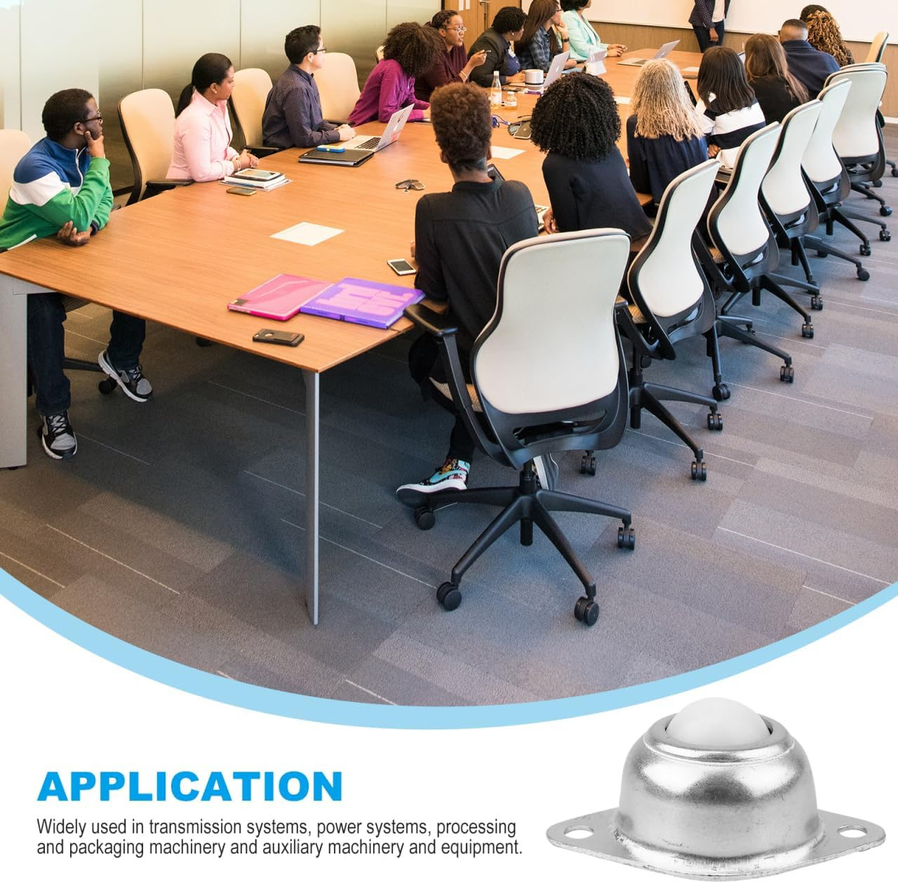 ULTECHNOVO Nylon Casters 7Pcs - 360 Swivel Ball Caster Wheels for Furniture Screw Mounted Wheels for Office and Home Use image number 4