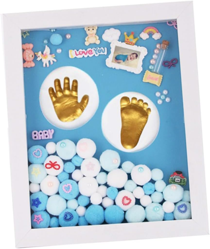 Newborn Handprint Footprint Photo Frame Inkless Print Kit Shower for Boy Girl image number 6