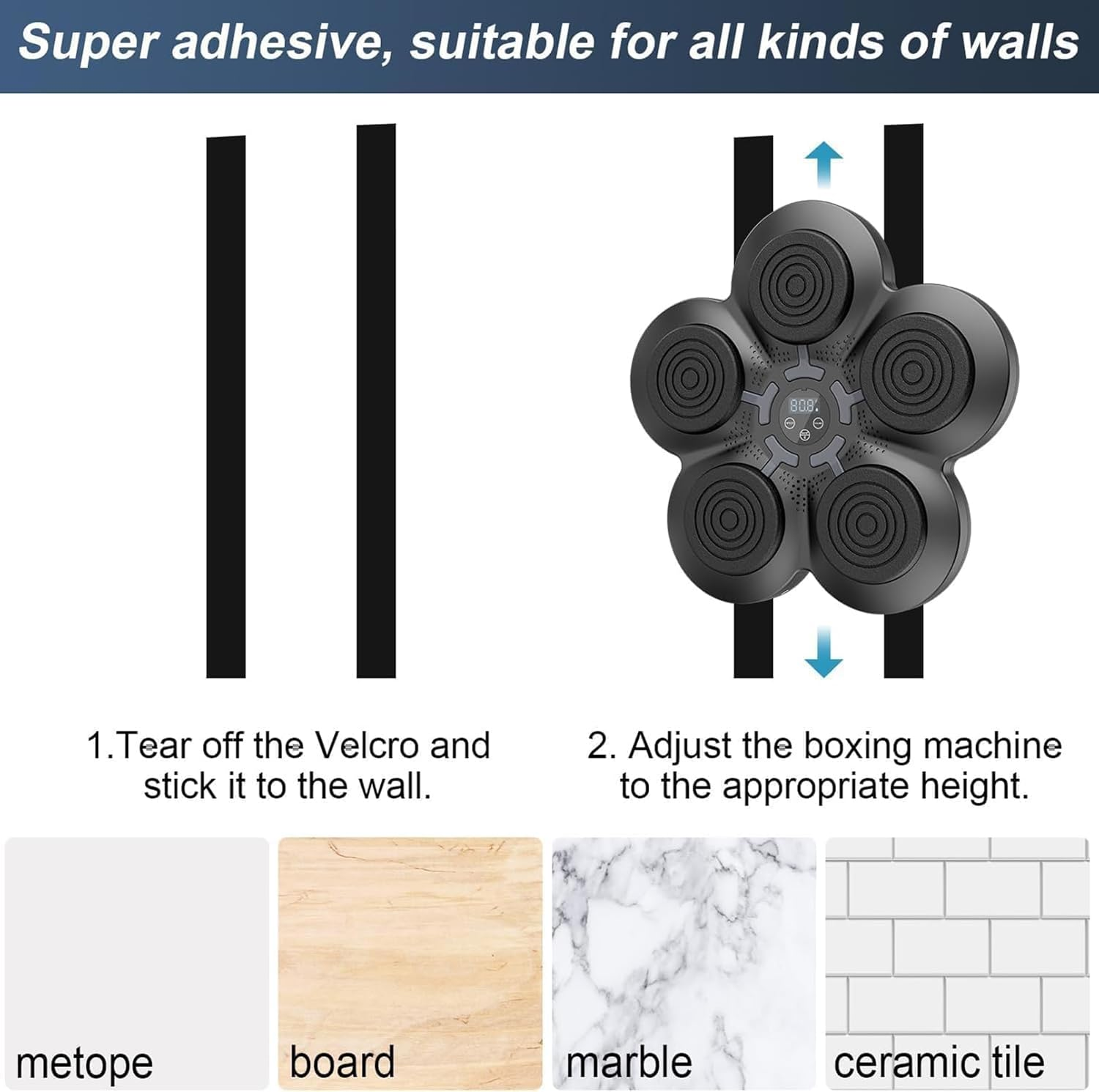 Music Boxing Machine with Boxing Gloves, Wall Mounted Punching Machine Bluetooth Music Boxings Trainer Equipment for Adults and Kids Training Beat Punch Pad Home Gym Electronic Workout image number 1