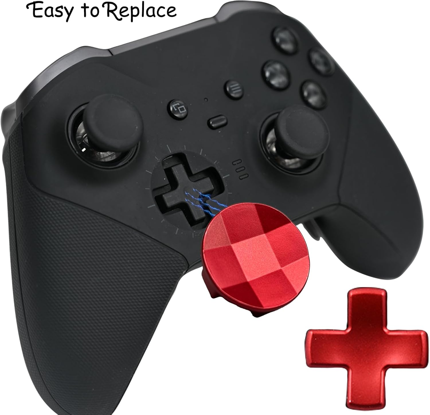 2 in 1 Metal D-Pads Set for Xbox Elite Series 2 Controller, Replacement Parts Directional Pad Button Kits for Xbox Controller Series 2 Core/Elite Series 2 Controller(Red) image number 2