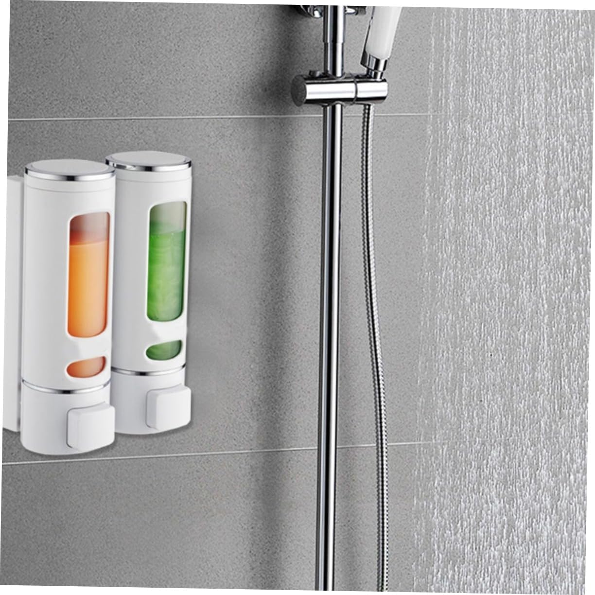 BRIGHTFUFU Manual Liquid Soap Dispenser Double-Head Abs Plastic Pump 400Ml Waterproof for Bathroom Kitchen Shower image number 1