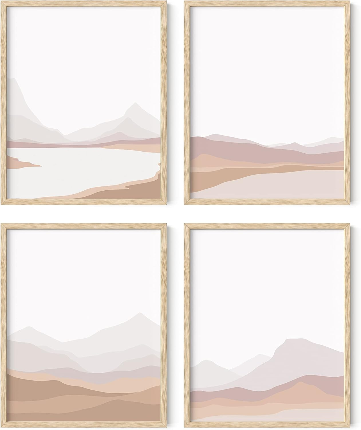HAUS and HUES Nature Wall Art Prints Landscape Mountain Decor Mid Century Art Wall Decor, Geometric Abstract Nature Wall Art, Mountain Art Wall Decor, Adventure Wall D&eacute;cor