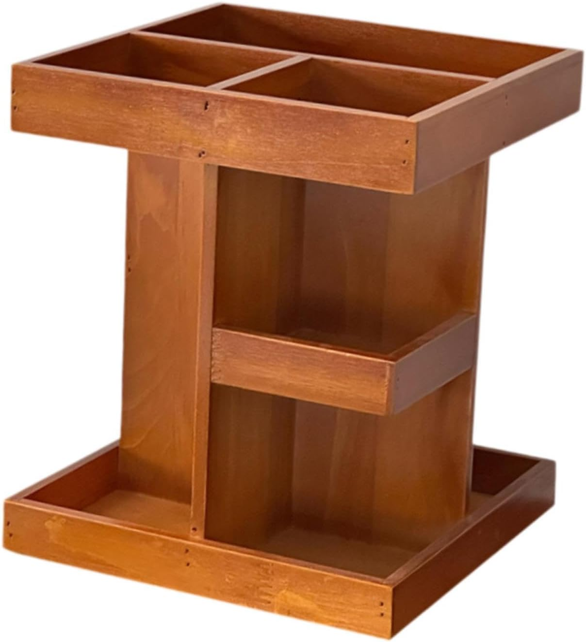 OIIBWQ 360 Rotating Makeup Organizer Wooden Makeup Holder Cosmetic Organizer for Vanity image number 3