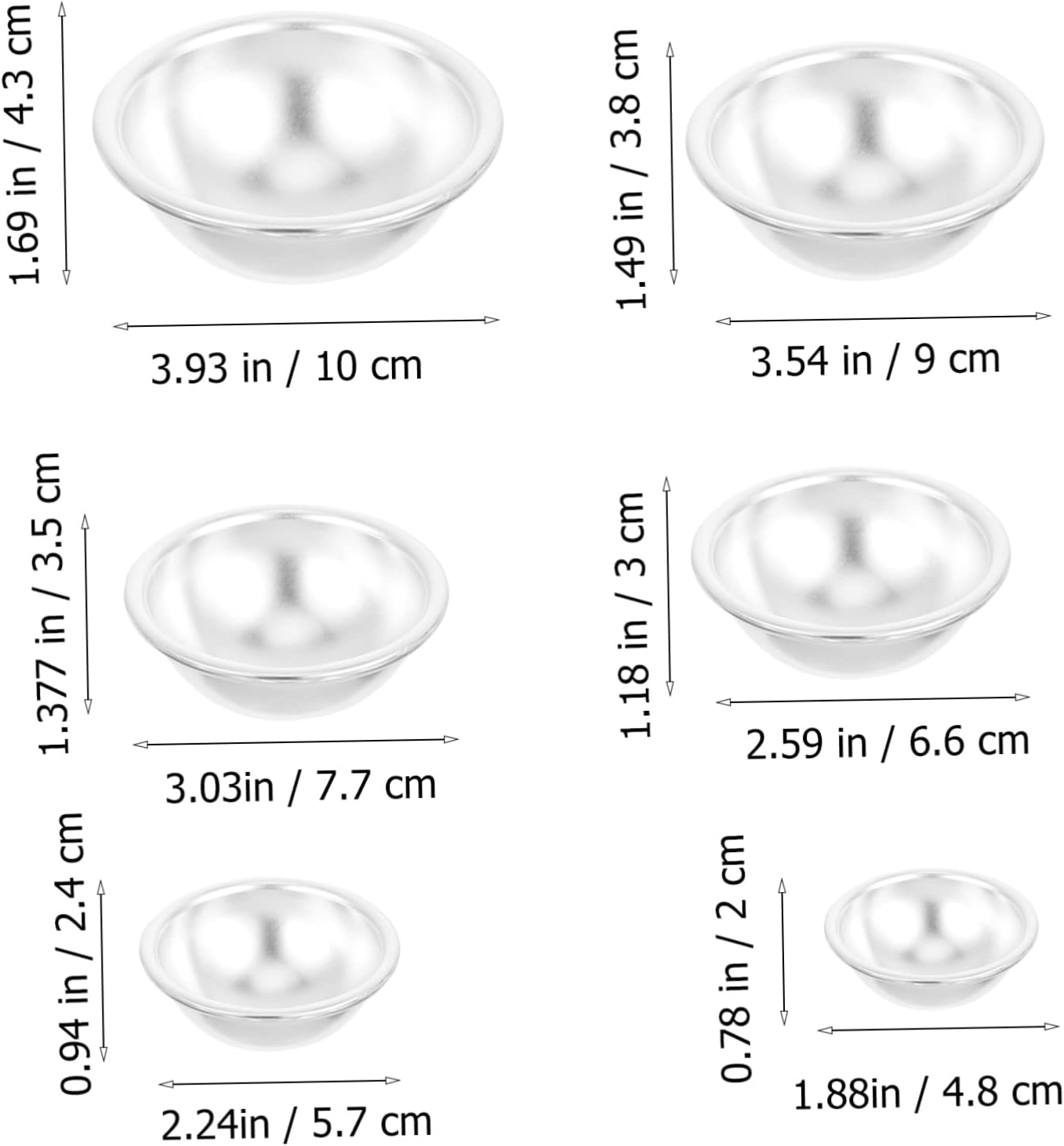 LOPUNER 6Pcs DIY Metal Bath Bomb Molds Decorative Bath Ball DIY Molds Cake Ball image number 5