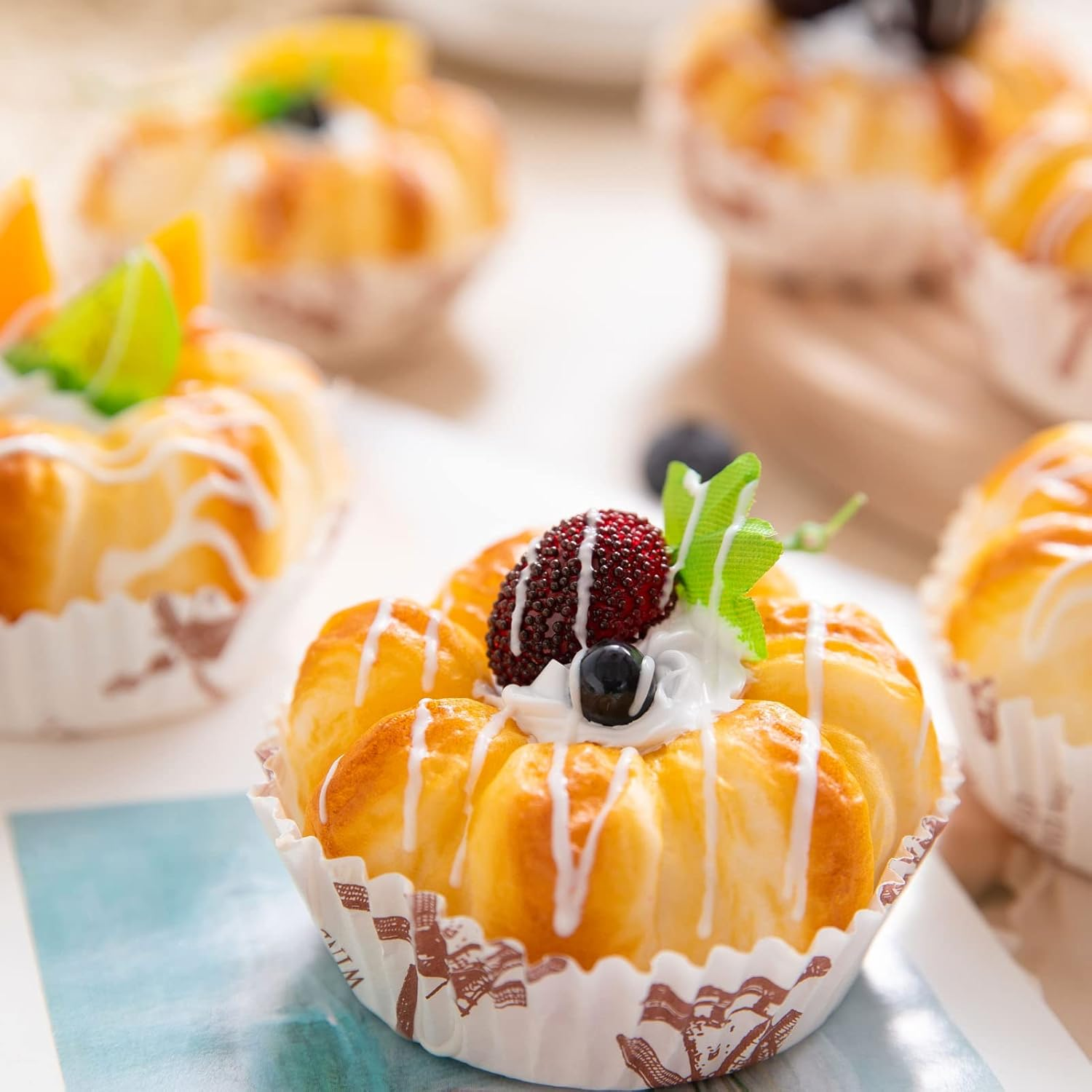 Fake Cupcakes, Artificial Cupcakes for Display, Faux Cake D&eacute;cor, Realistic Fake Artificial Food for Display, Fake Desserts Pastries for Decoration 6 Pack image number 2