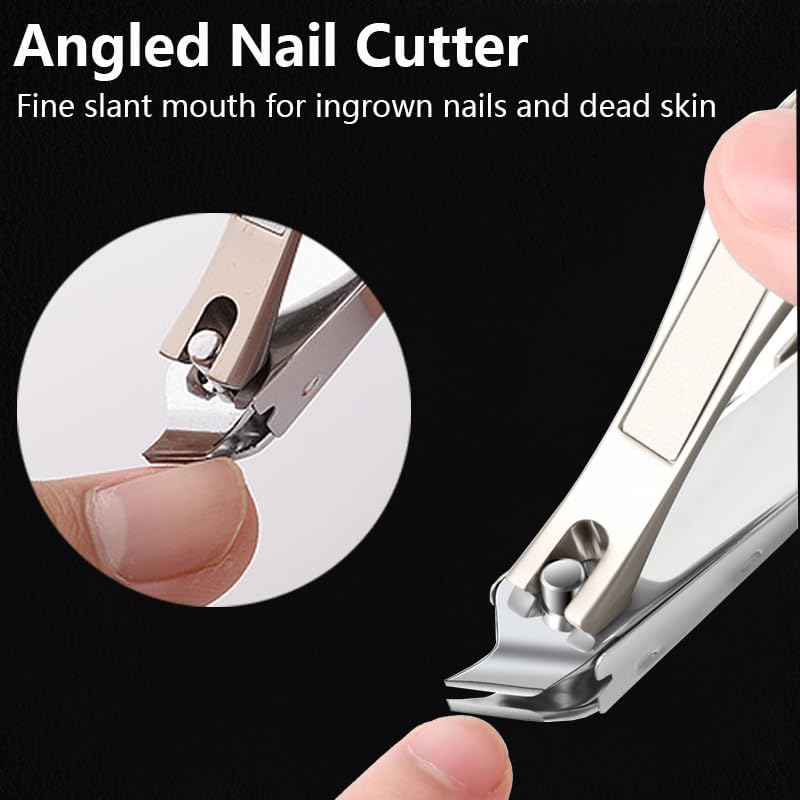 Vekol Nail Clippers Set, 3PCS Ultra Sharp Sturdy Fingernail and Toenail Clipper Cutters, Premium Stainless Steel Nail Clippers with Catcher, Sharp Effortless Nail Clipper Set for Men Women (Champagne Color)