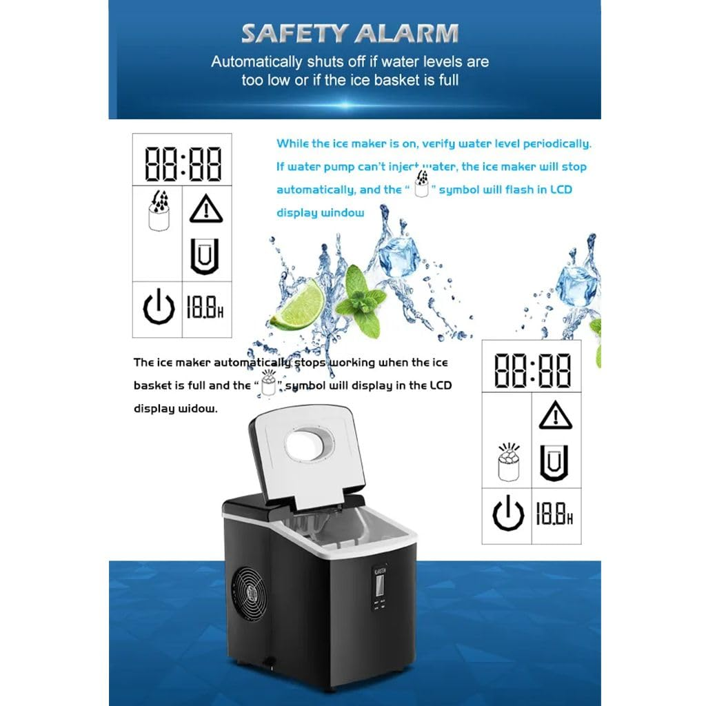 Maxkon Machine Countertop, 16.2Kgs in 24 Hours, 3.2L Larger Water Tank, Self-Clean Electric Compact Potable with Ice Scoop and Basket for Home/Kitchen/Office image number 4