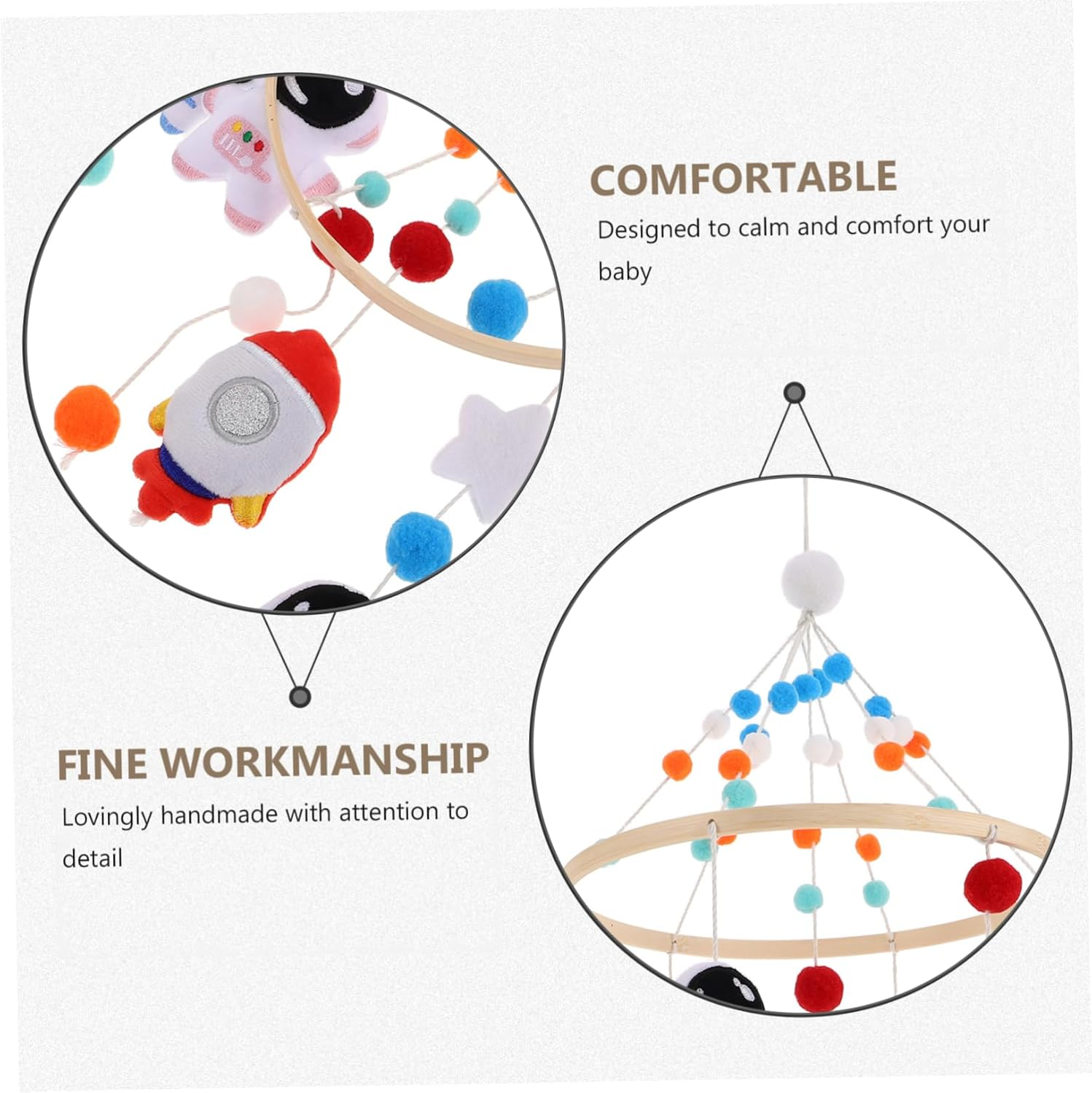 Pendant with Astronaut Versatile Nursery Decoration for Cribs Cots Strollers Montessori for Visual Development image number 5