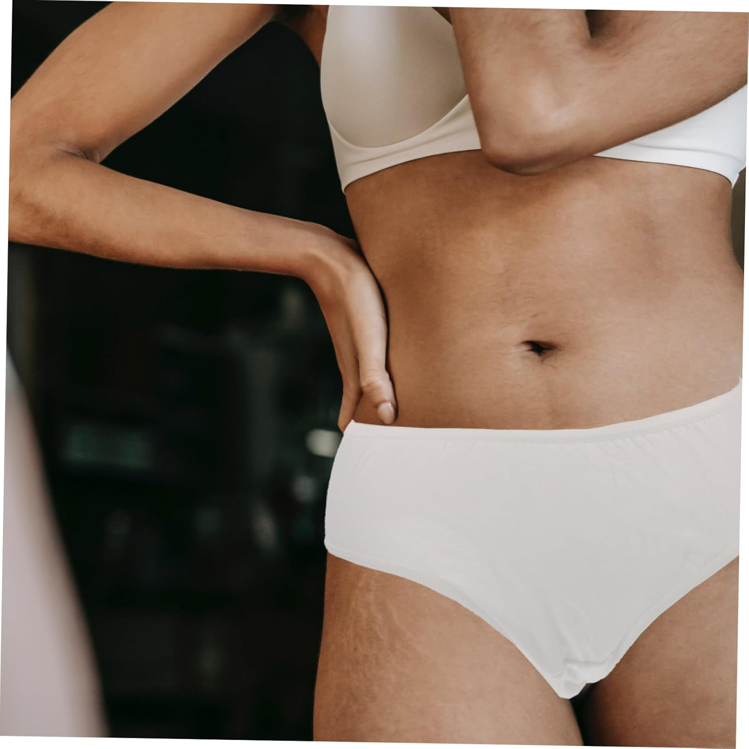 4Pcs Disposable Maternity Underwear Cotton Women Postpartum Confinement Pants Portable for Nursing White image number 5