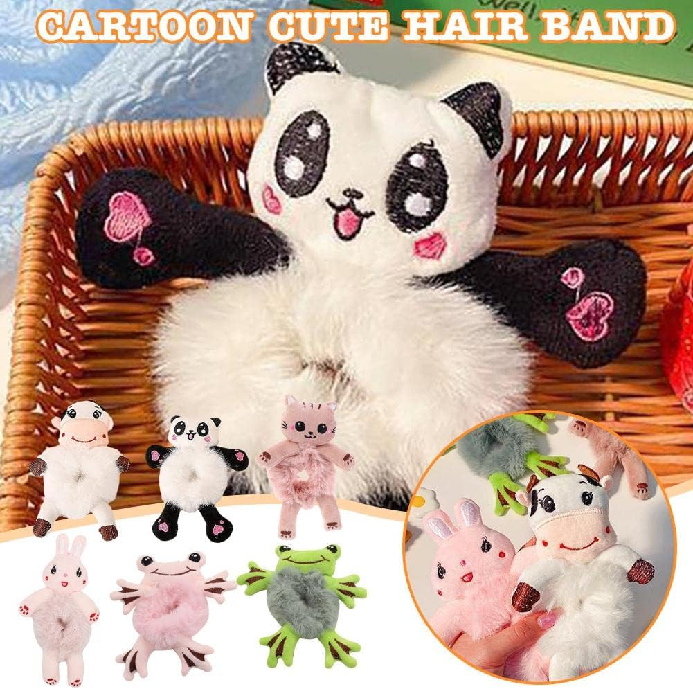 PLGEBR Cute Cartoon Plush Hair Tie, Cute Hair Head Rope Ponytail Holster,Hair Scrunchies Velvet Elastic Hair Bands,Women Girls Hair Accessories image number 4