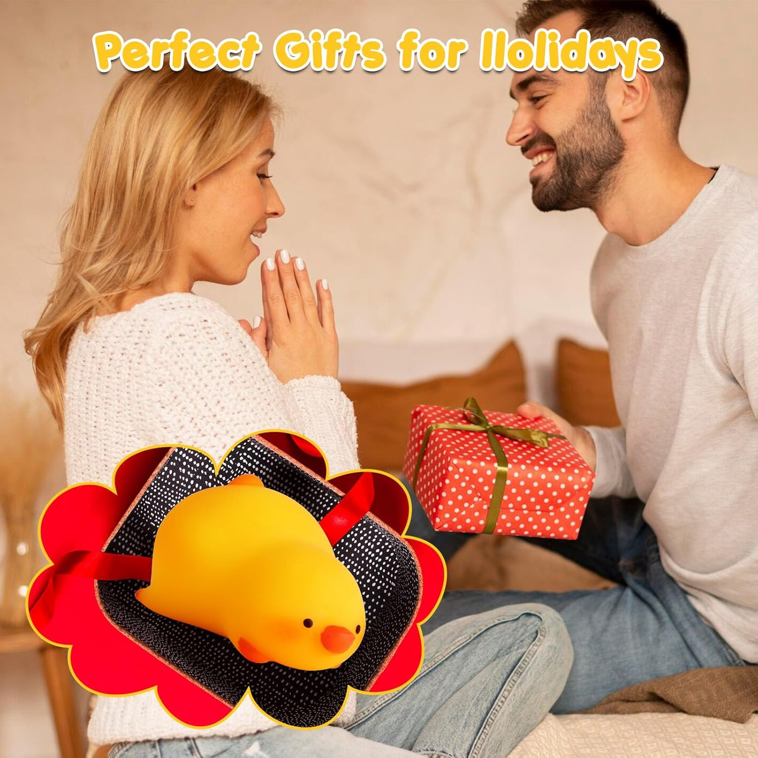 Duck Squishy Stress Balls for Kids and Adults, Dough Ball,Squishy Toys, Squeeze Sensory Toys, Animal Squeeze Stress Balls Squishy Fidget Toys for Anxiety Relief, Squishy Ball for Autism ADD/ADHD