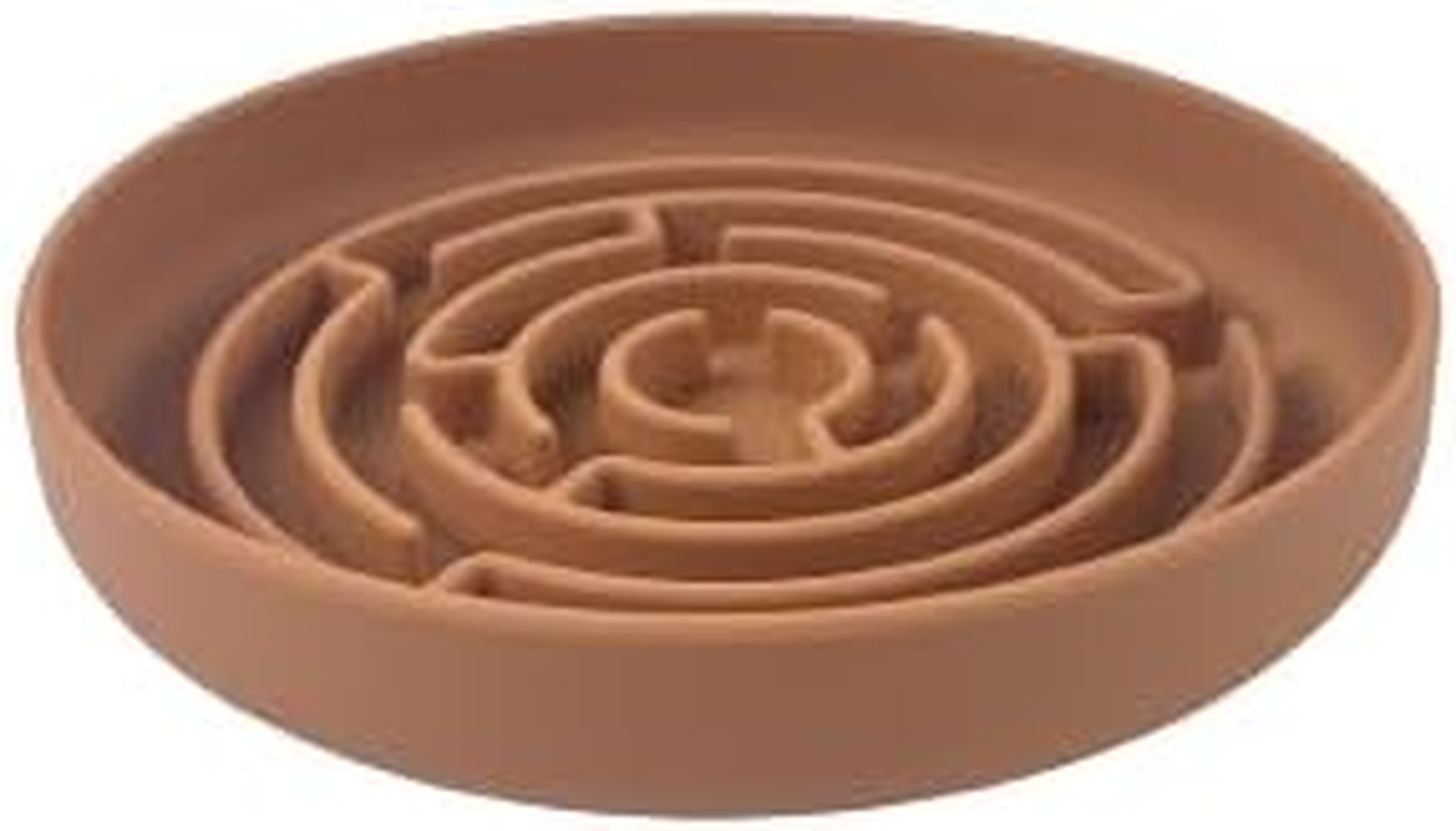 Slow Feeder Dog Bowl. Silicon Dog Puzzle Bowl & Lick Mat. Non Slip Slow Feeder Reduced Gulping for Small & Medium Dogs, Slow Eating Bowl, Dishwasher Safe (Terracotta) image number 2