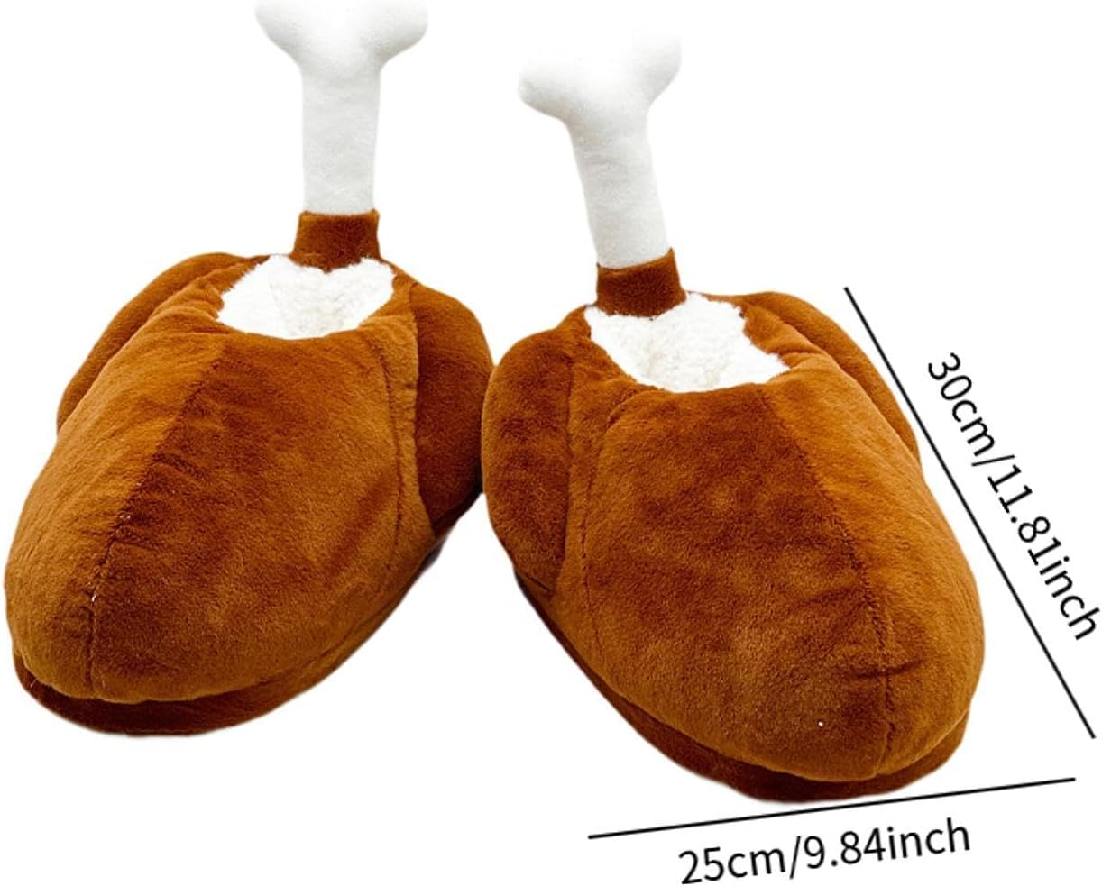 Fuzzy Winter Turkey Slippers Animal Chicken House Slippers for Home Use Carnival image number 3