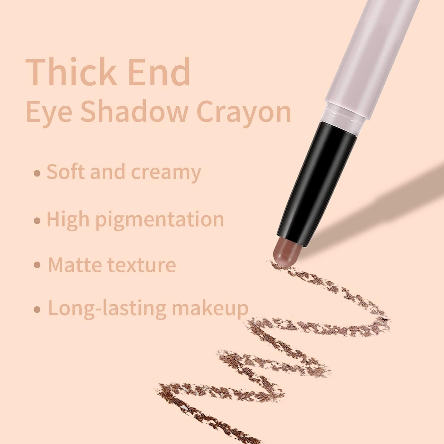 Boobeen Matte Eyeshadow Stick, Waterproof Eye Shadow Pencil Creamy, Long Lasting Eyeshadow Makeup, Rich Color for Dimensional Eye Makeup - 01 image number 5