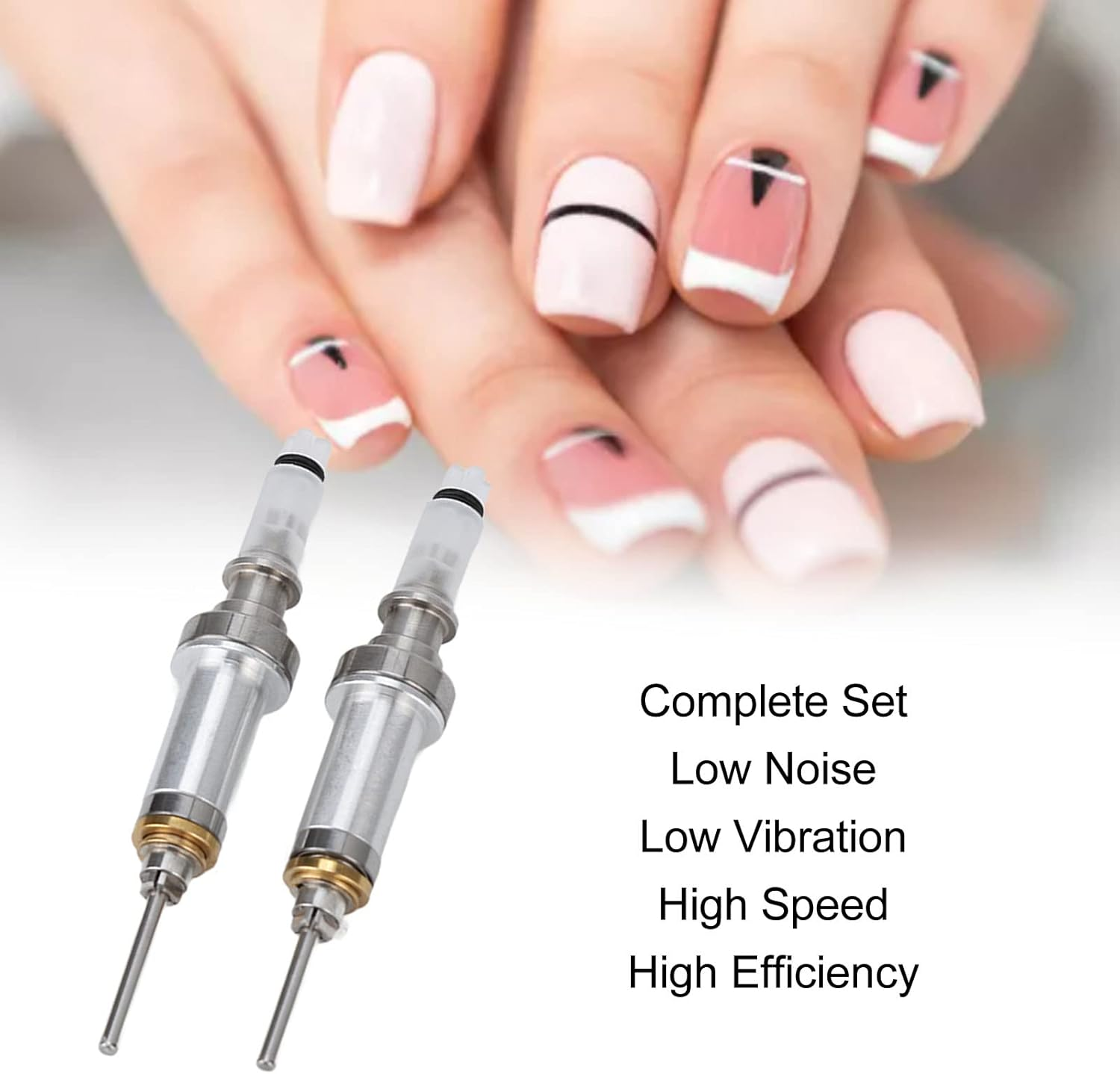 Nail Drill Spindle, 2Pcs Nail Polisher Handle Professional Electronic Machine Bearing, Nail Polisher Handle Bushing Complete Set for Nail Salon, Manicure, Pedicure image number 4