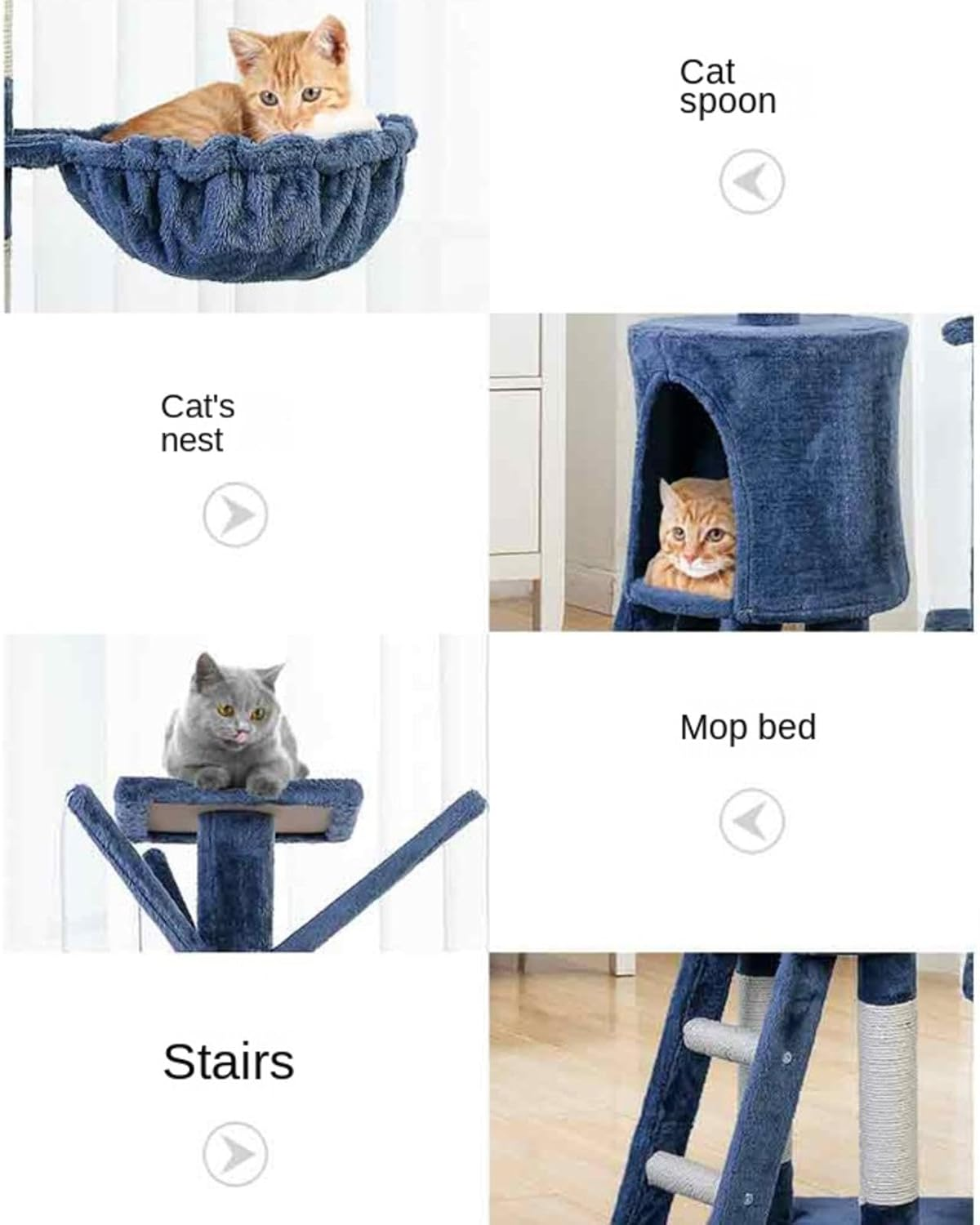 Luxury Five-Layer Large Villa Cat Climbing Frame Four Seasons Integrated Villa Cat Bed Cat Tree image number 4