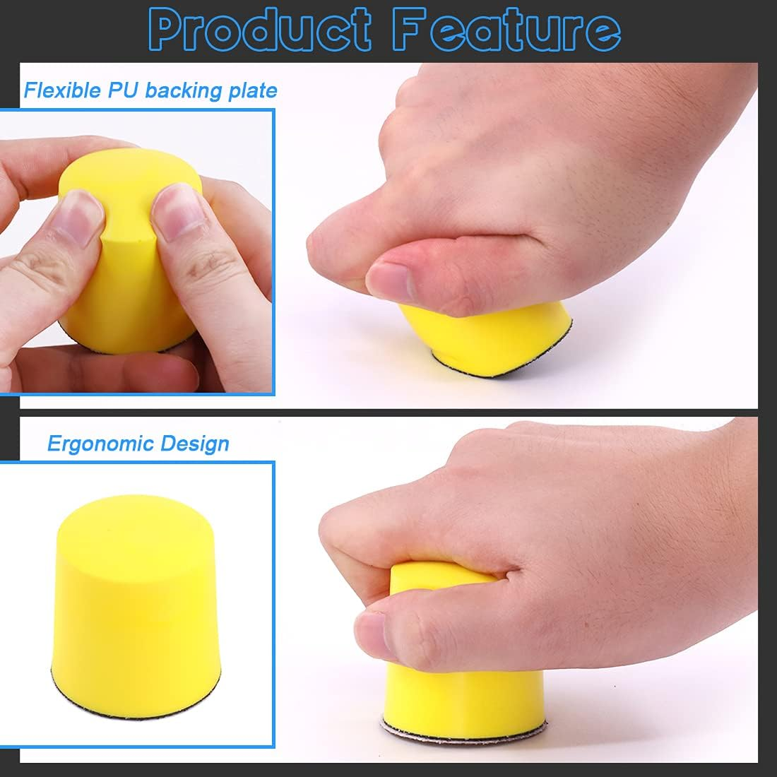 Glarks 102Pcs 2 Inch Hook and Loop Hand Sanding Block round Sanding Pad Hook Backing Plate with 100Pcs Hook and Loop Sanding Disc Set for Craft, Woodworking, Furniture Repairing (2 Inch) image number 5