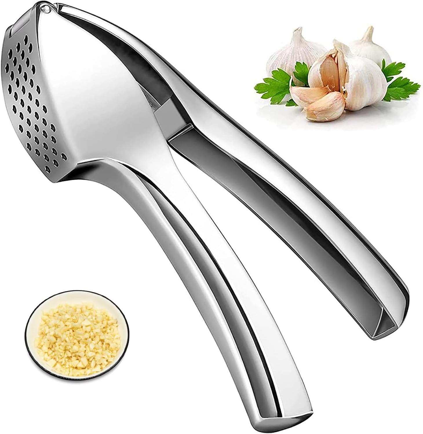 Jidyllic Premium Garlic Crusher,Heavy Duty Garlic Crusher and Mincer Garlic Press with Handle Manual Garlics Press Professional Kitchen Gadgets for Chopped Vegetables Uses image number 5